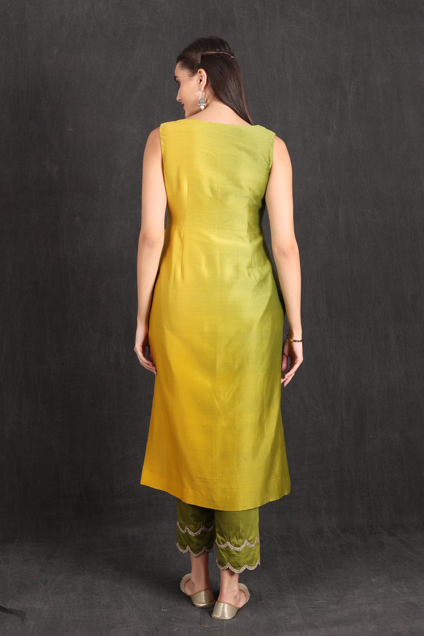 ZAHIRA - Green Yellow Ombre Kurta Set