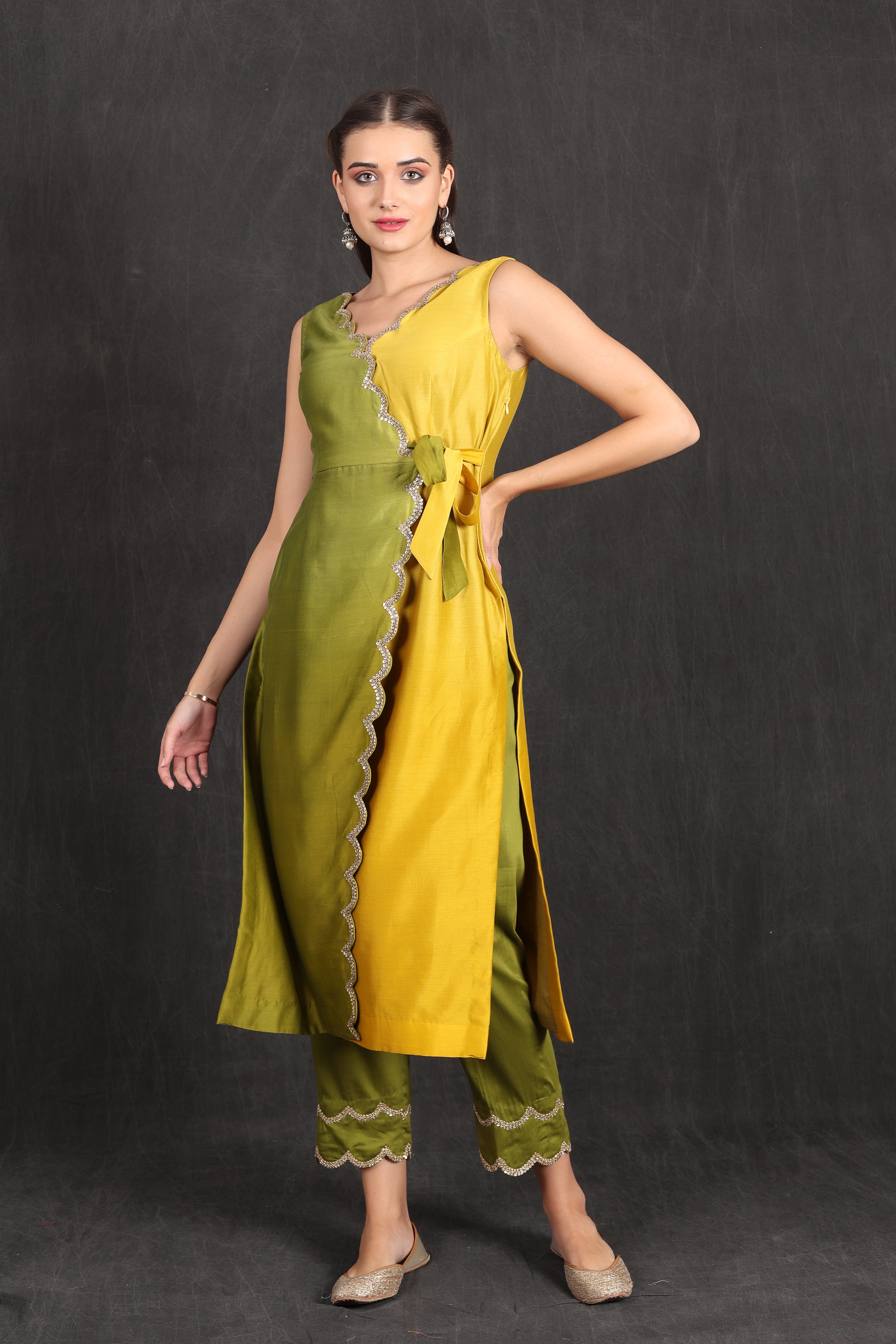 ZAHIRA - Green Yellow Ombre Kurta Set
