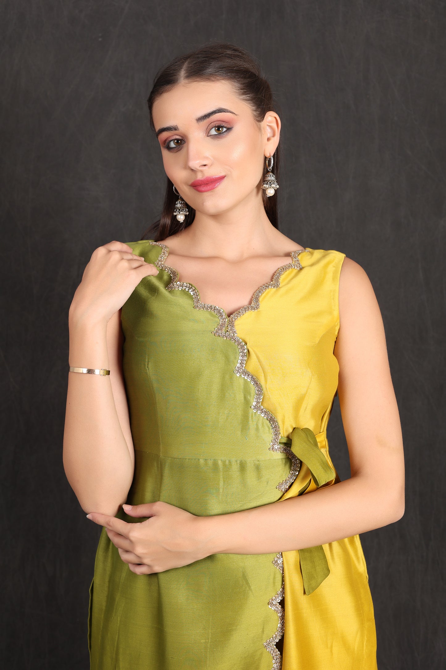 ZAHIRA - Green Yellow Ombre Kurta Set