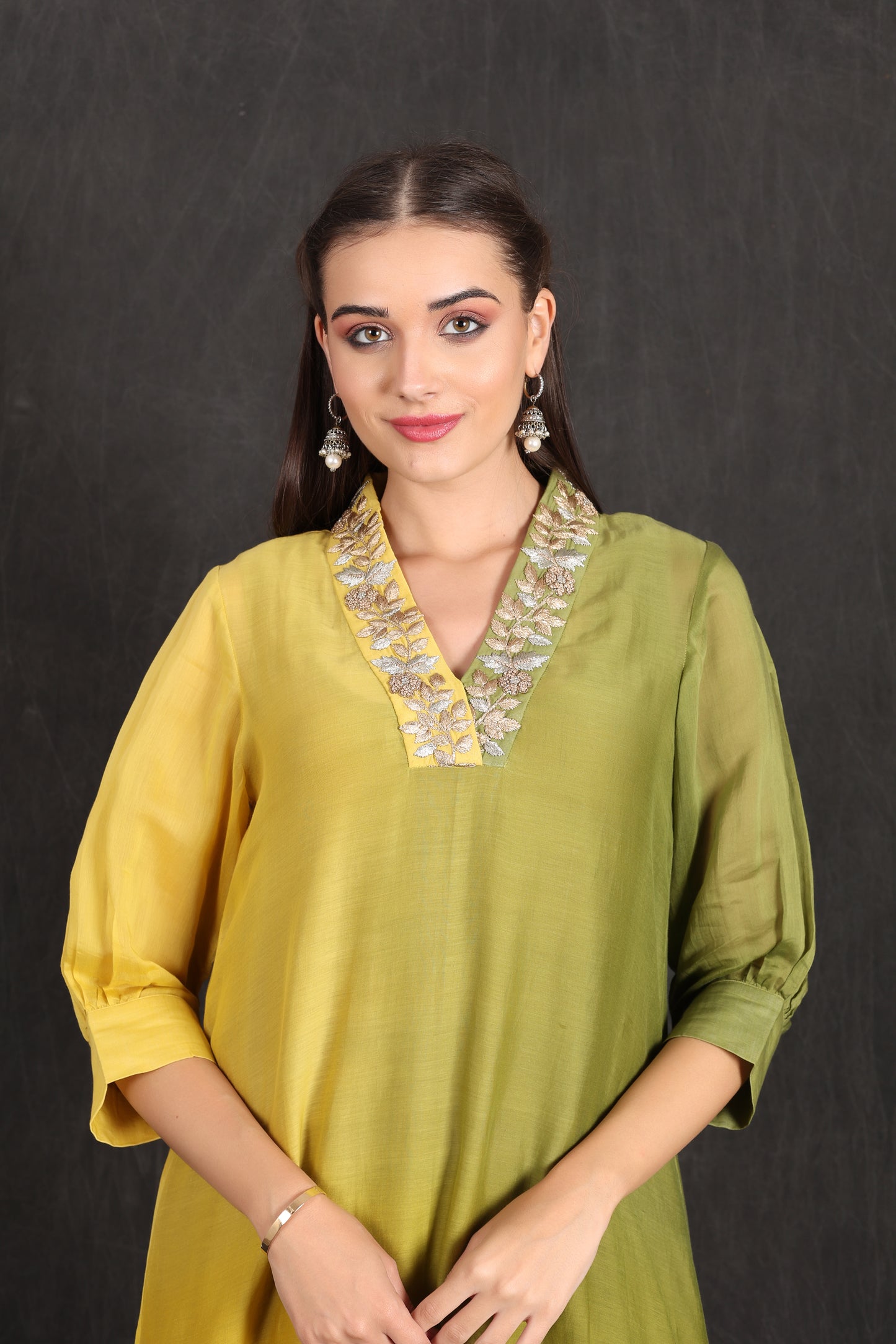 SAIRA - Green Yellow Ombre Kurta Set