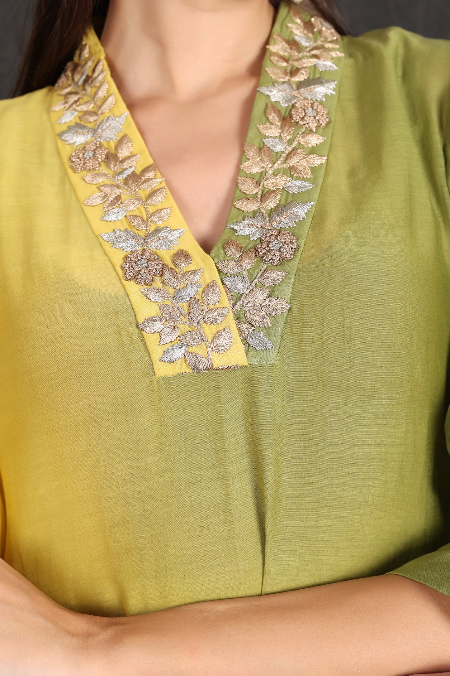 SAIRA - Green Yellow Ombre Kurta Set