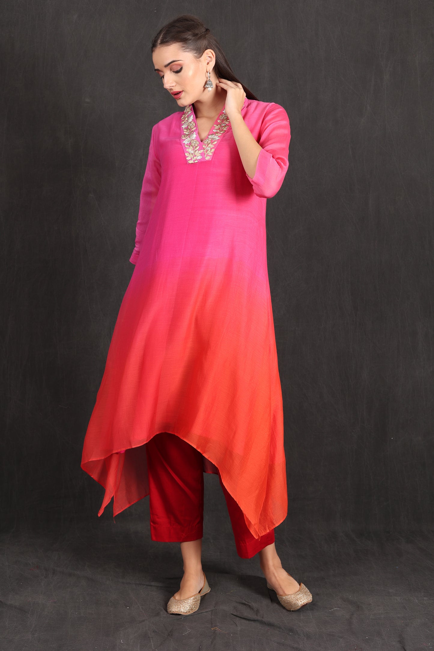 SAIRA - Pink Ombre Kurta Set