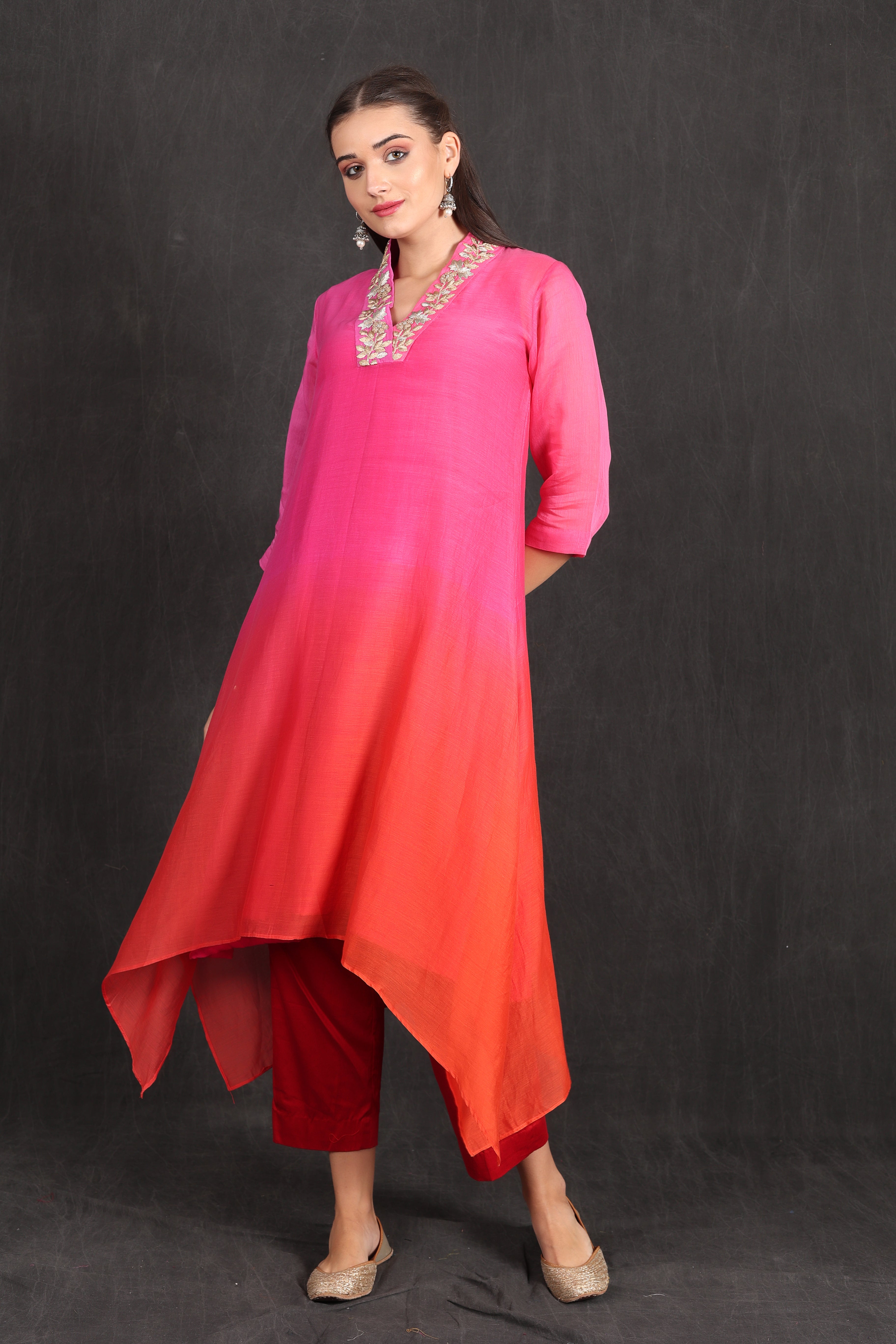 SAIRA - Pink Ombre Kurta Set