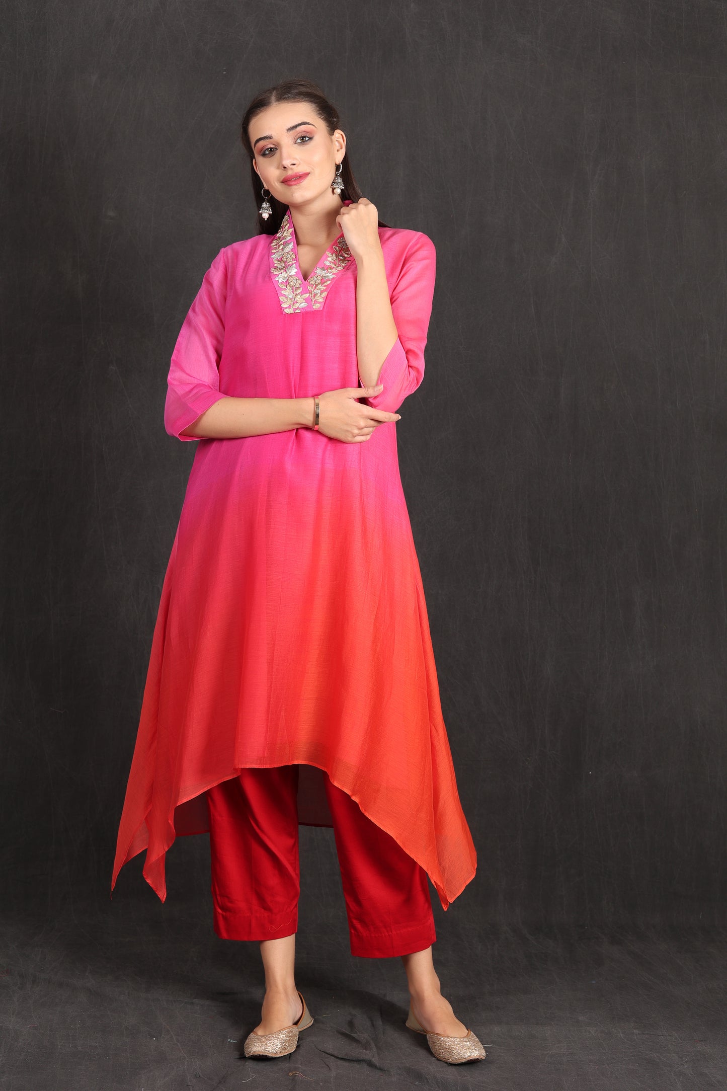 SAIRA - Pink Ombre Kurta Set