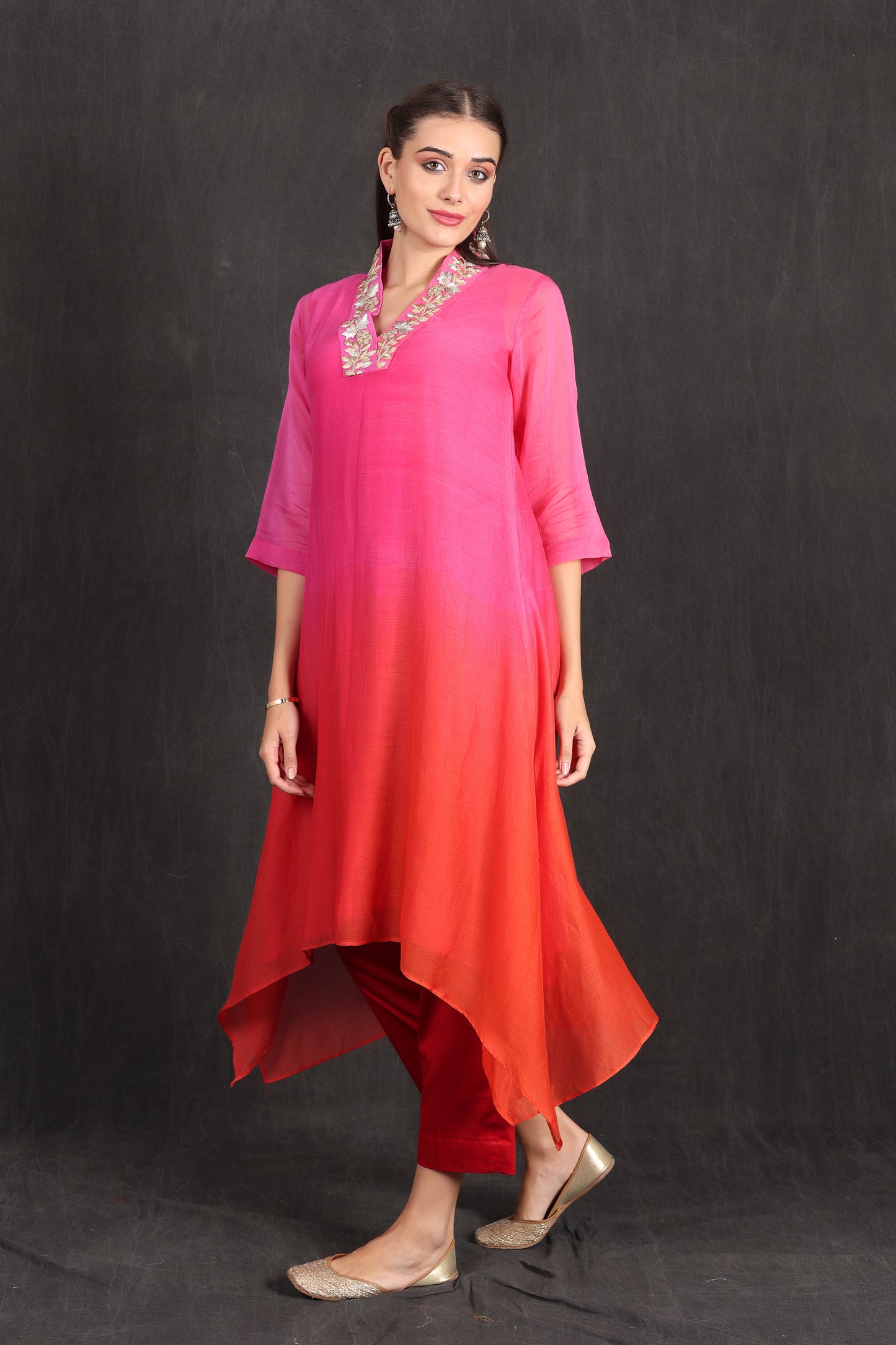 SAIRA - Pink Ombre Kurta Set