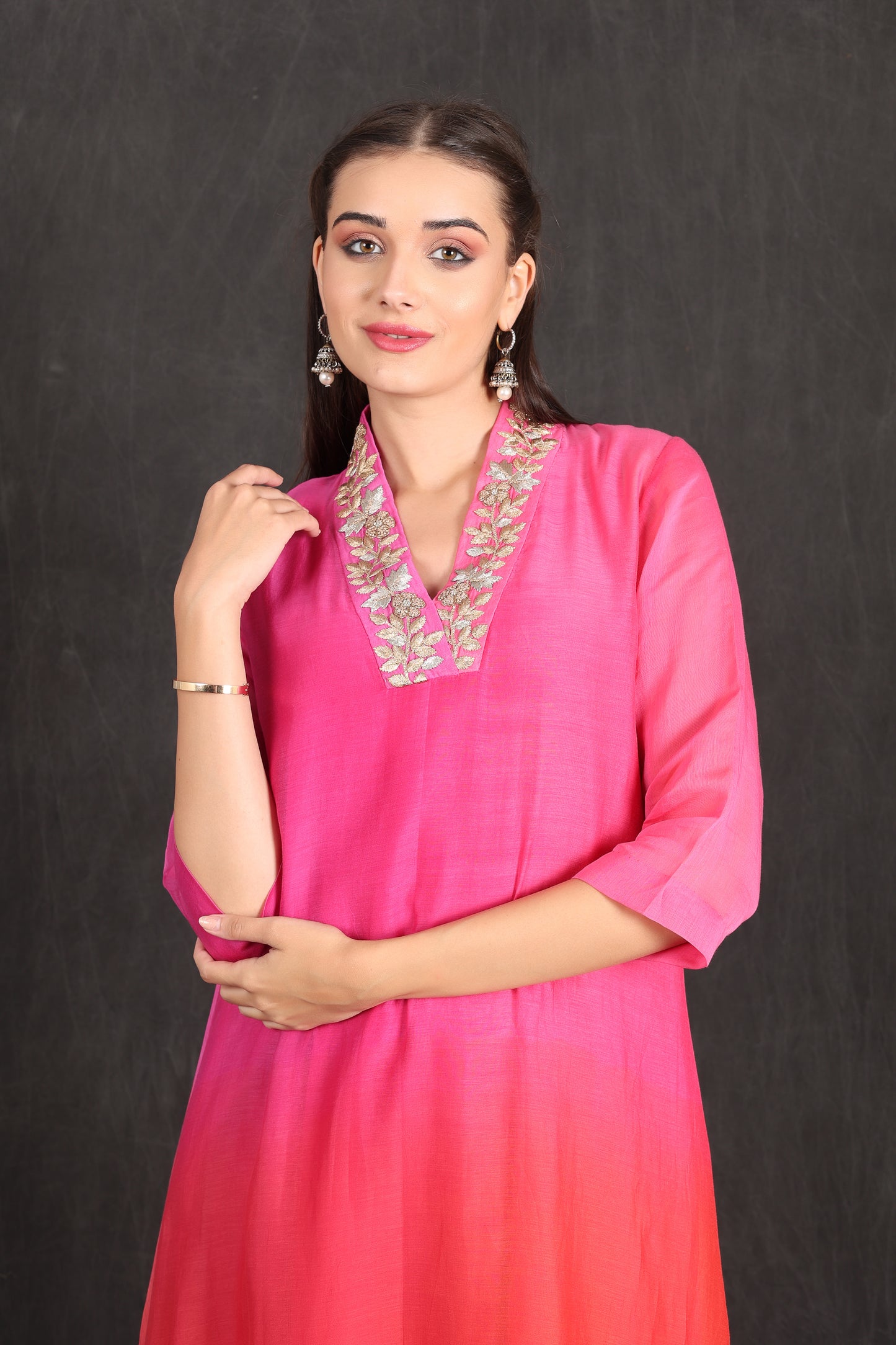 SAIRA - Pink Ombre Kurta Set