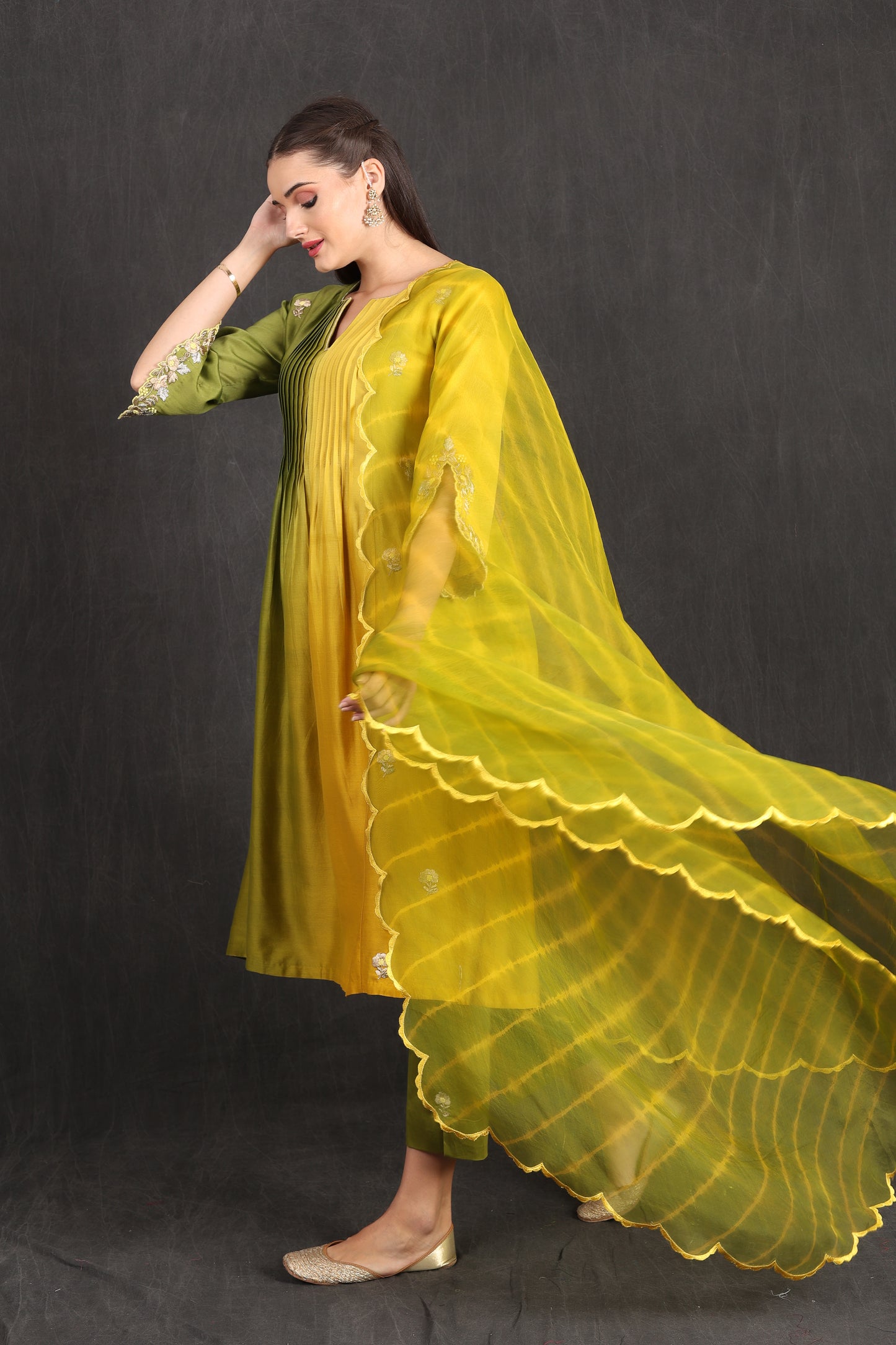 ISRA - Green Yellow Ombre Suit