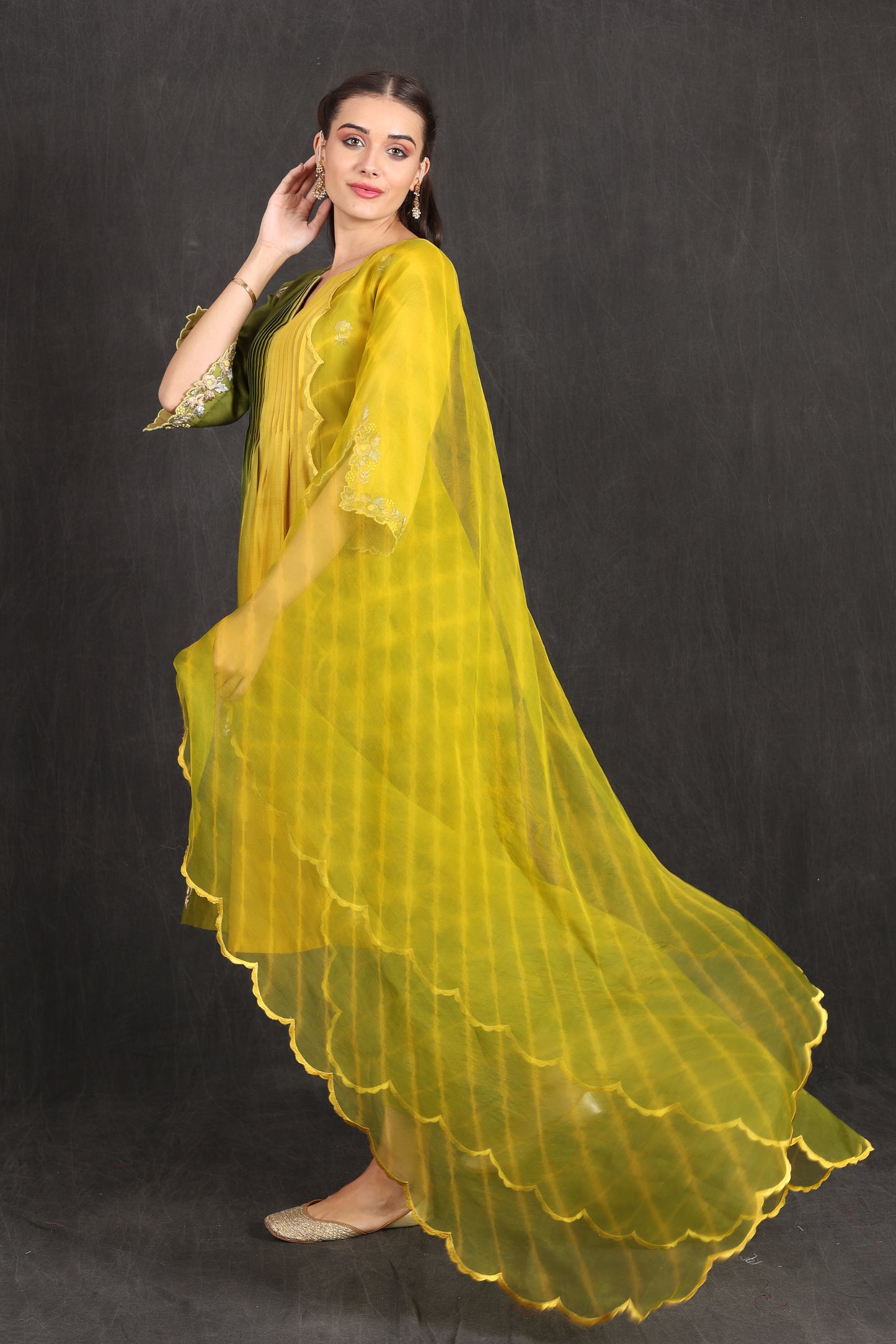 ISRA - Green Yellow Ombre Suit