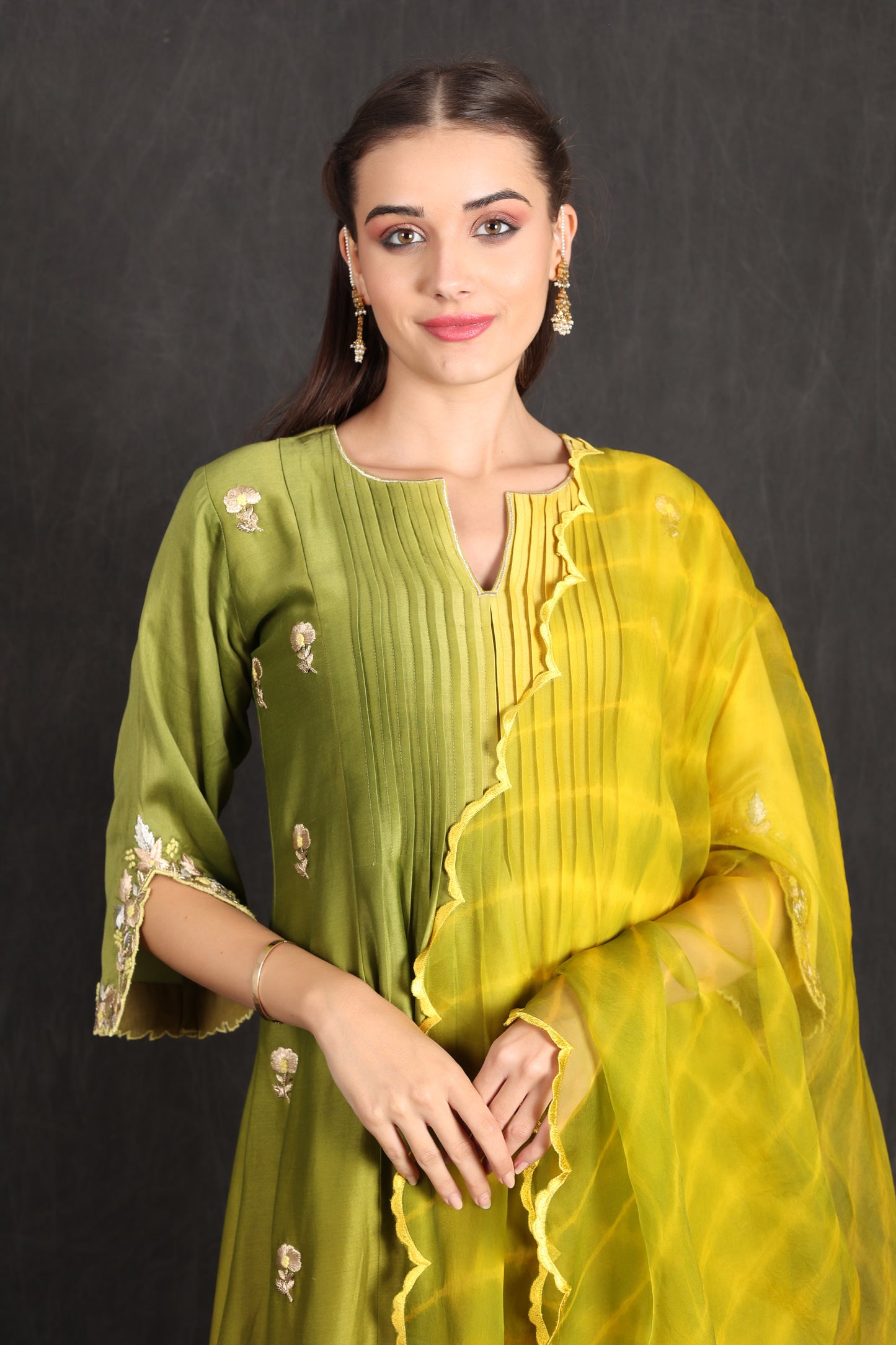 ISRA - Green Yellow Ombre Suit