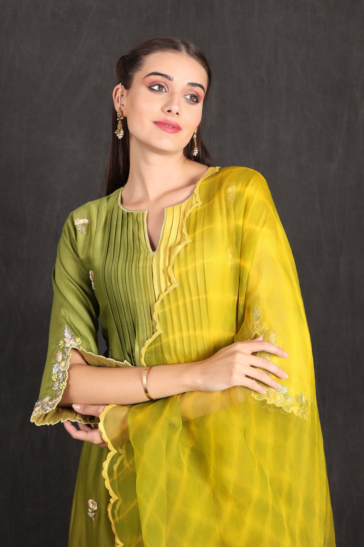 ISRA - Green Yellow Ombre Suit