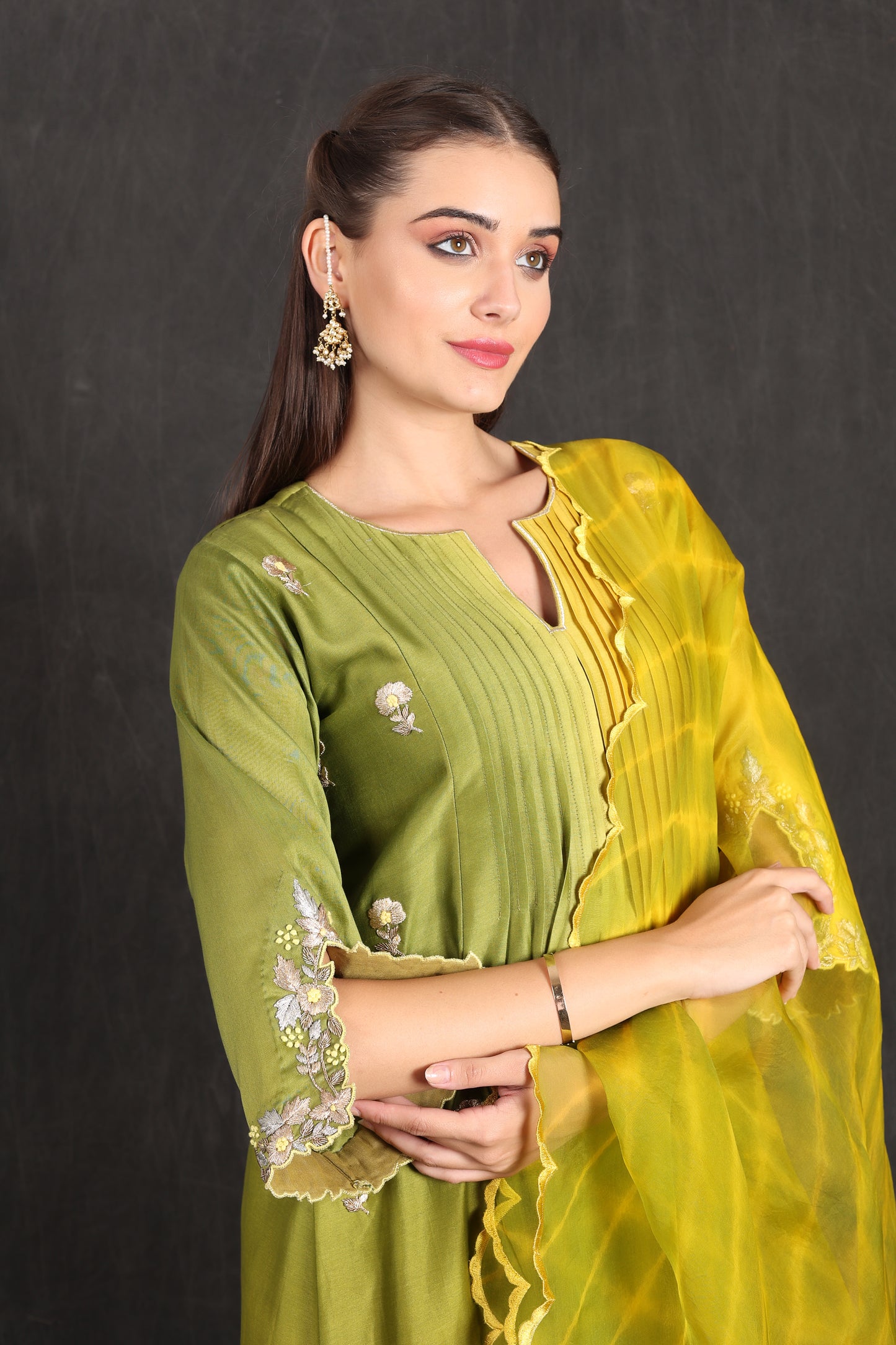 ISRA - Green Yellow Ombre Suit