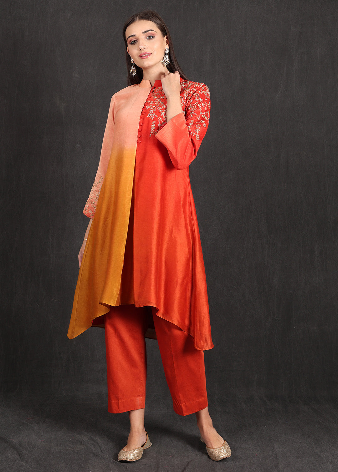 NOOR - Orange Ombre Kurta Set