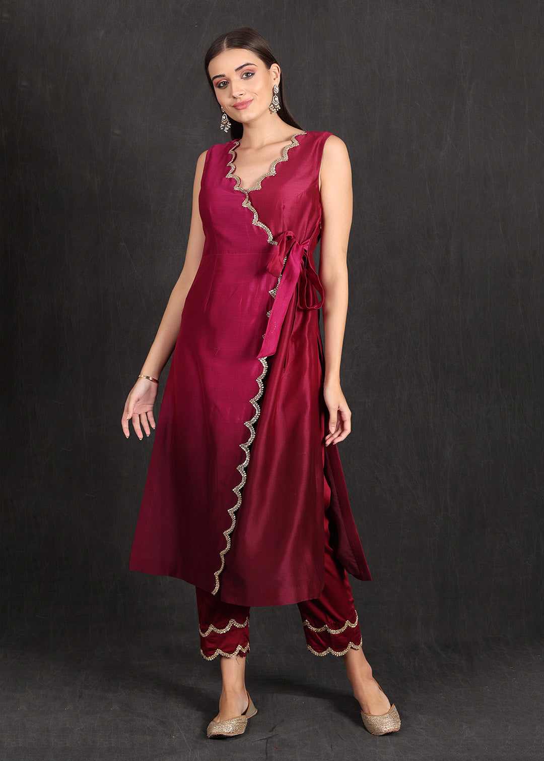 ZAHIRA - Wine Ombre Kurta Set
