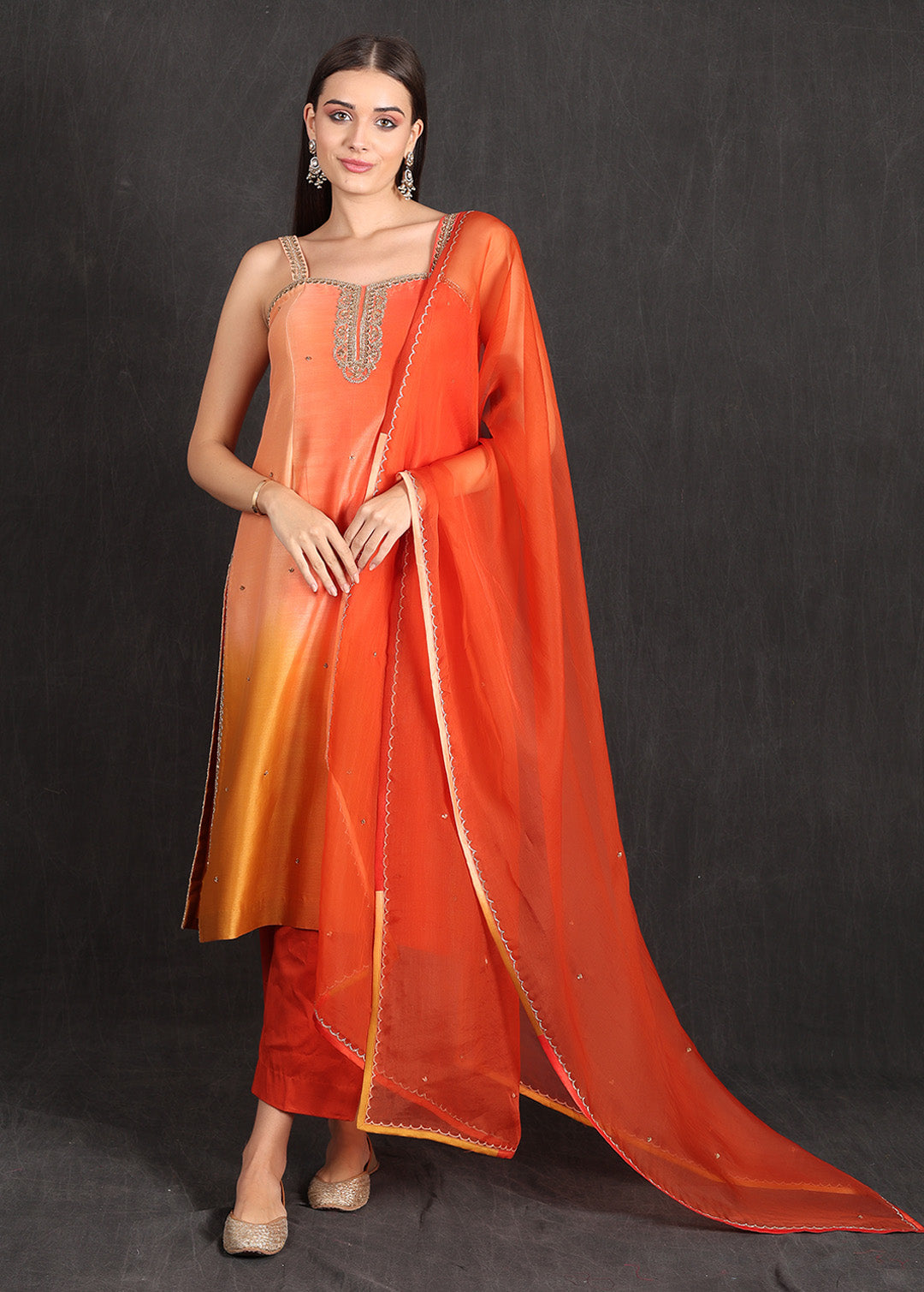 INAYA- Orange Ombre Suit