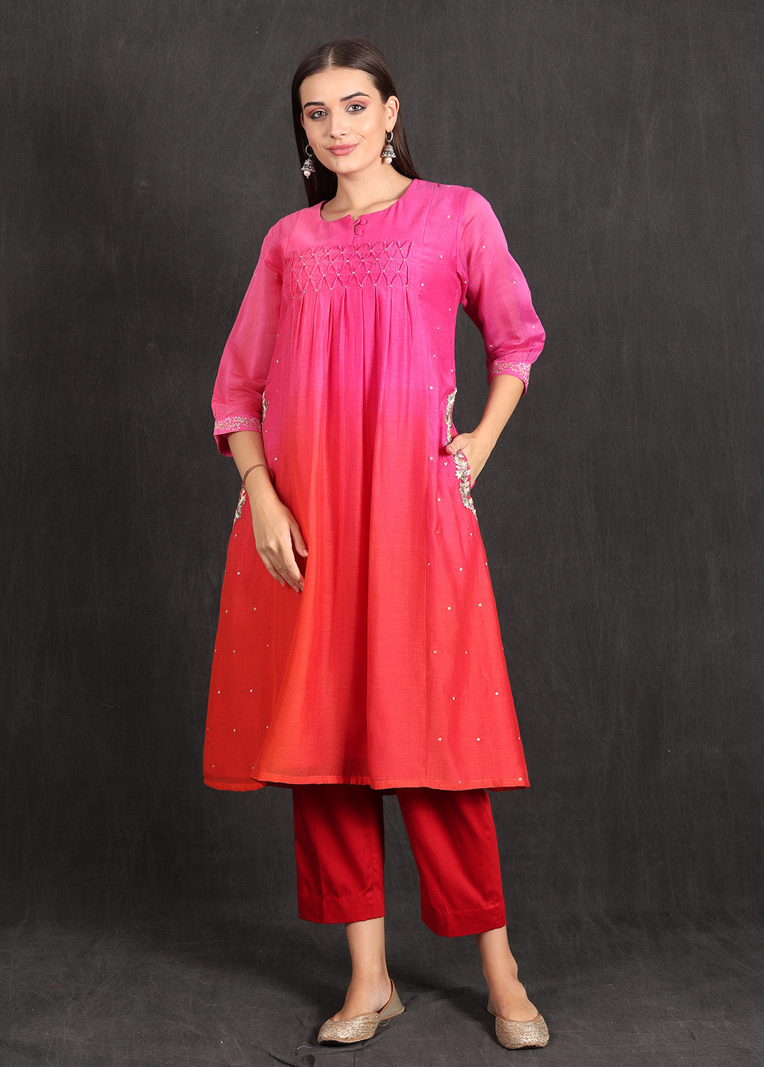 RANIA - Pink Ombre Kurta Set