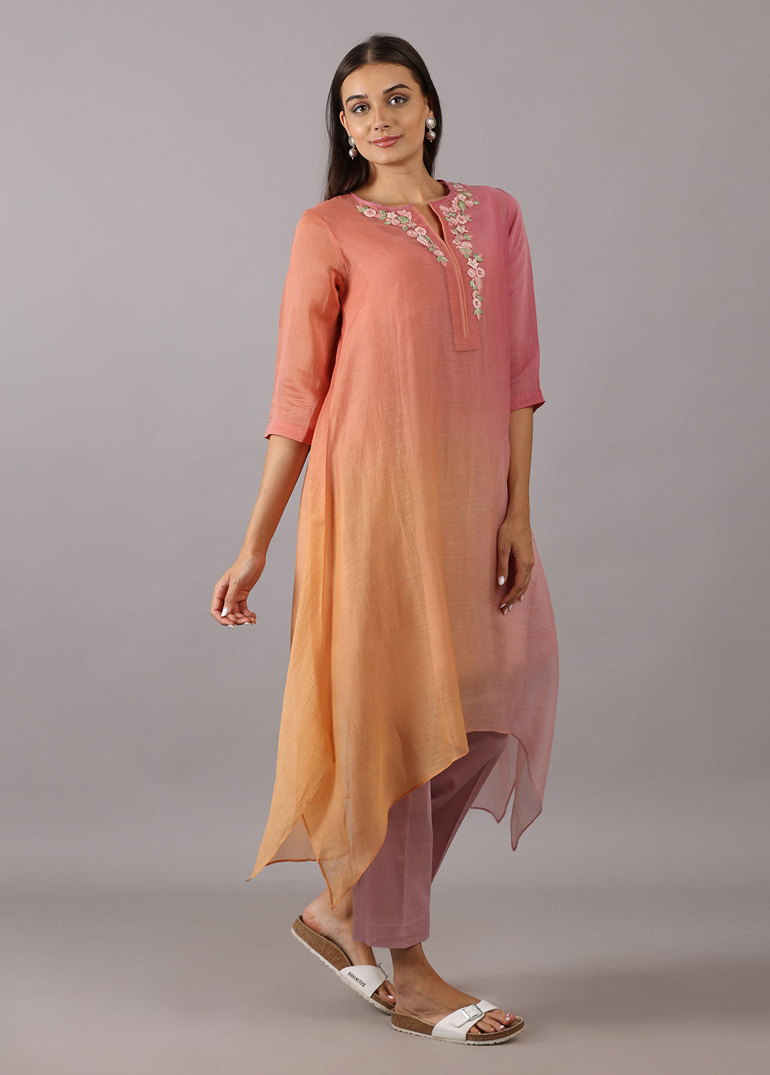 GENDA - Pastel Pink Ombre Kurta Set