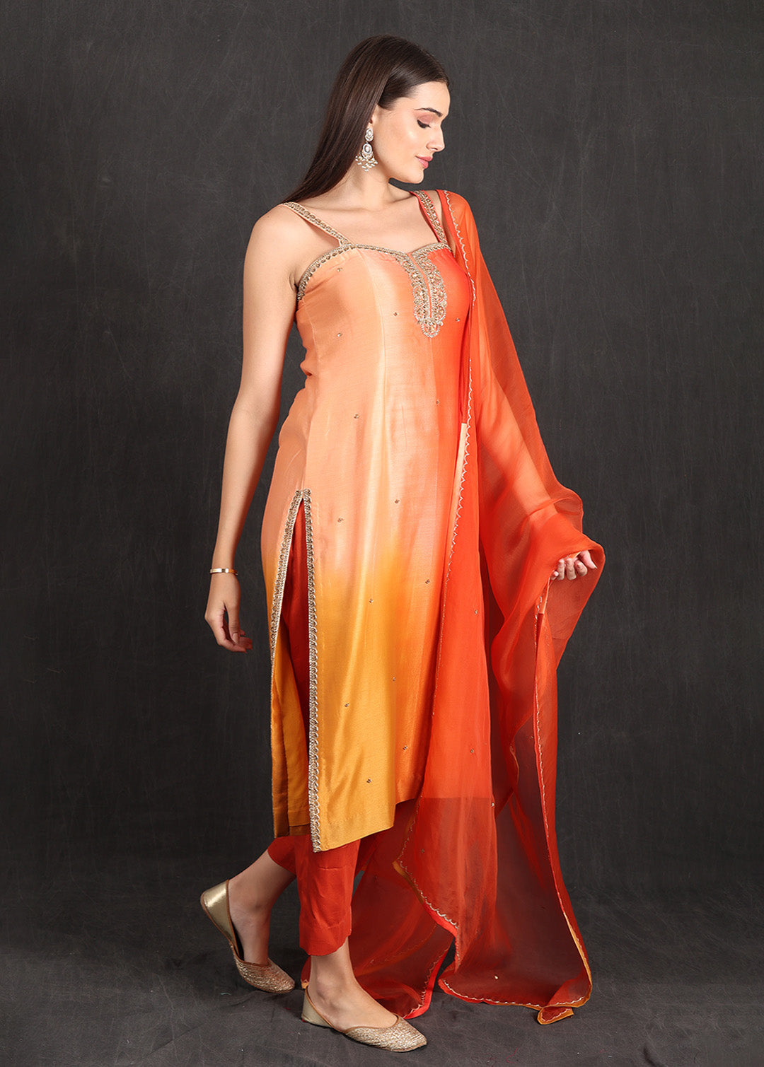 INAYA- Orange Ombre Suit