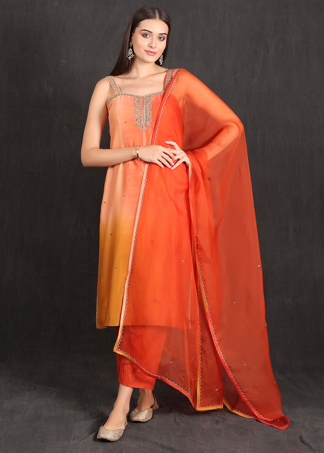 INAYA- Orange Ombre Suit