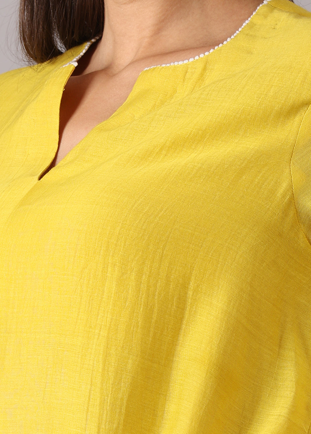 SOORAJMUKHI - Yellow A-line Kurta Set with Pockets