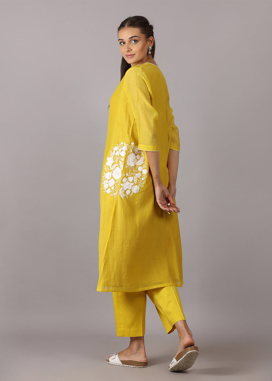 SOORAJMUKHI - Yellow A-line Kurta Set with Pockets
