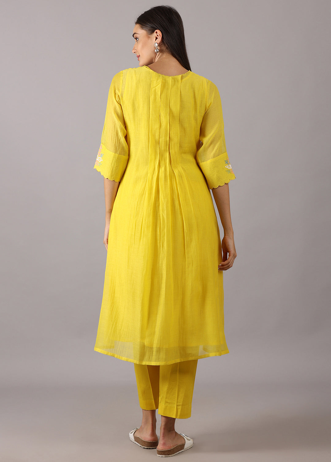 CHAMELI - Yellow Chanderi Kurta Set