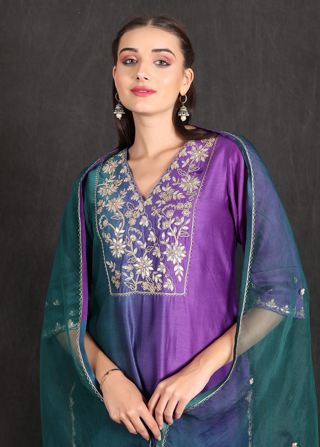 AISHA - Teal Purple Ombre Suit