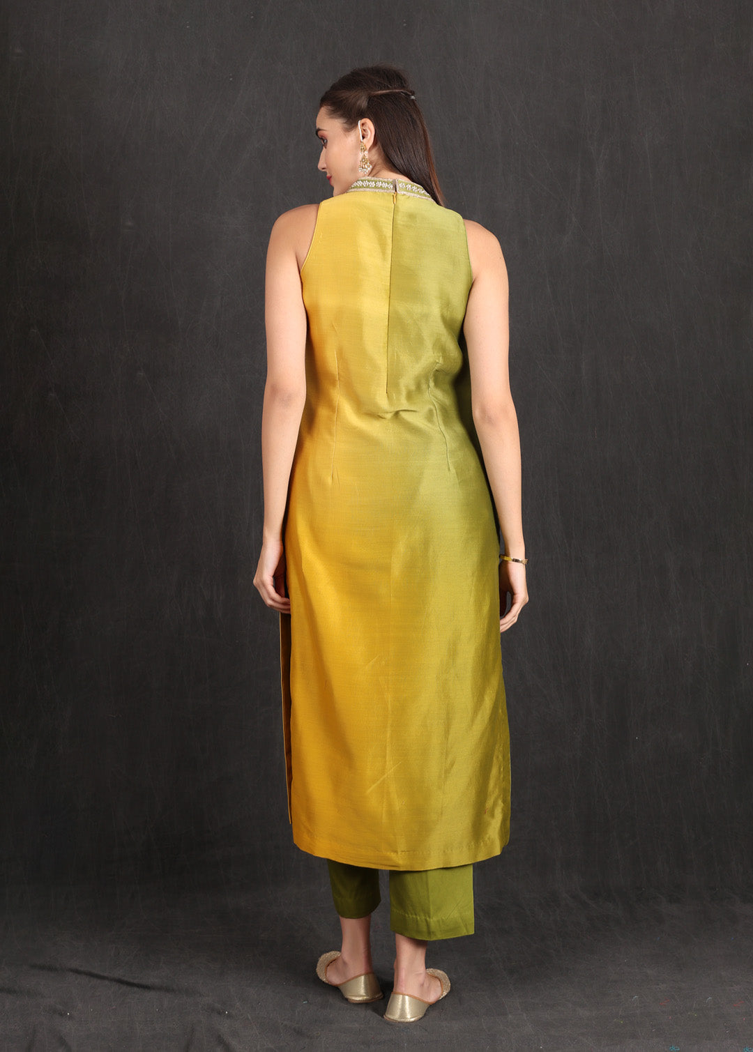 ZAHIRA- Green Yellow Ombre Suit