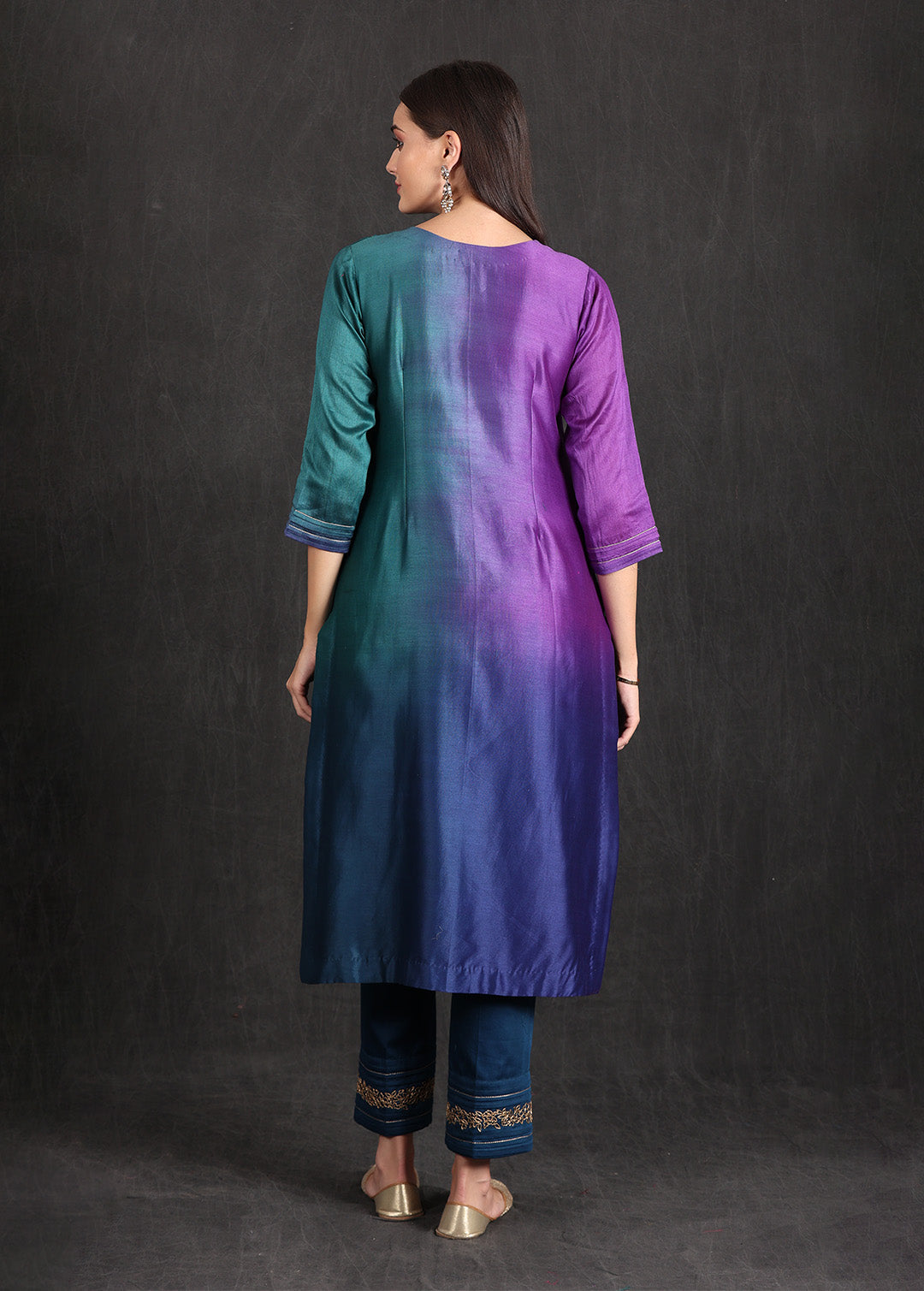 RUHI - Teal Purple Ombre Suit