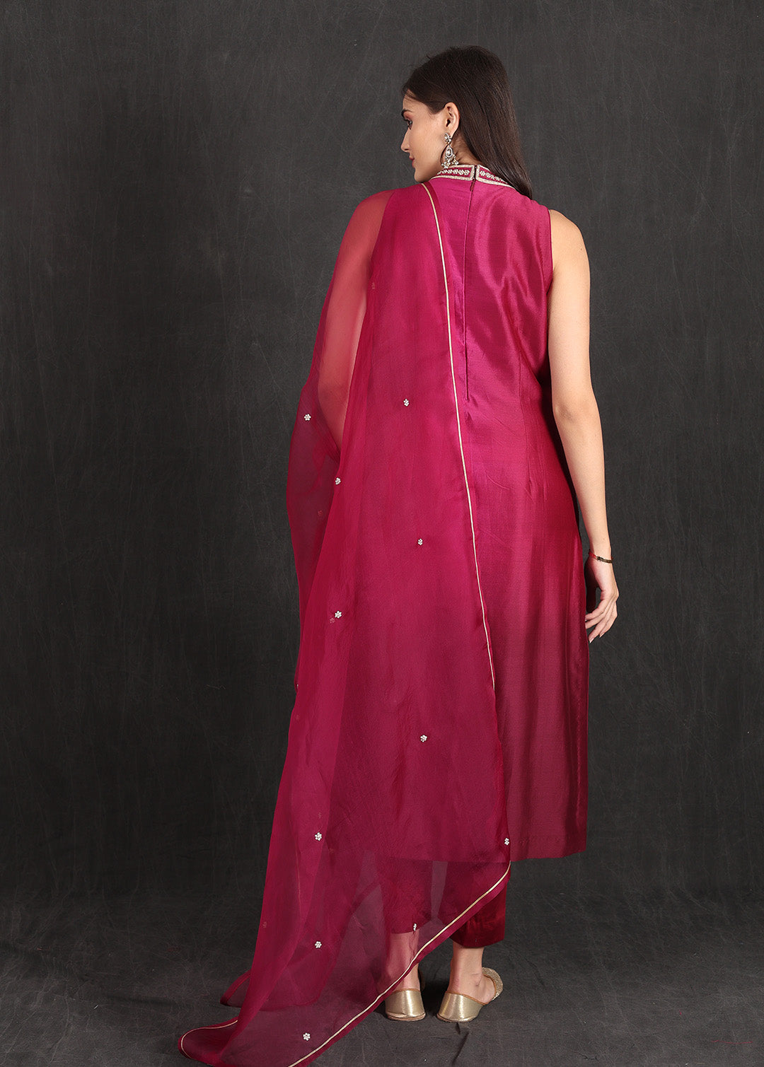 ZAHRA- Wine Ombre Suit