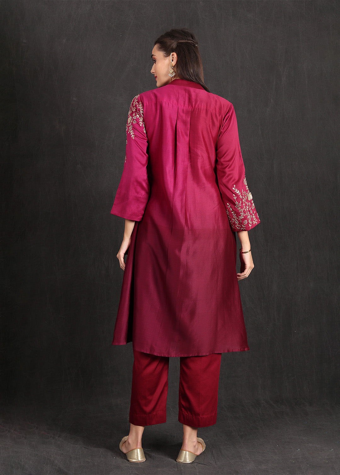 NOOR - Wine Ombre Kurta Set