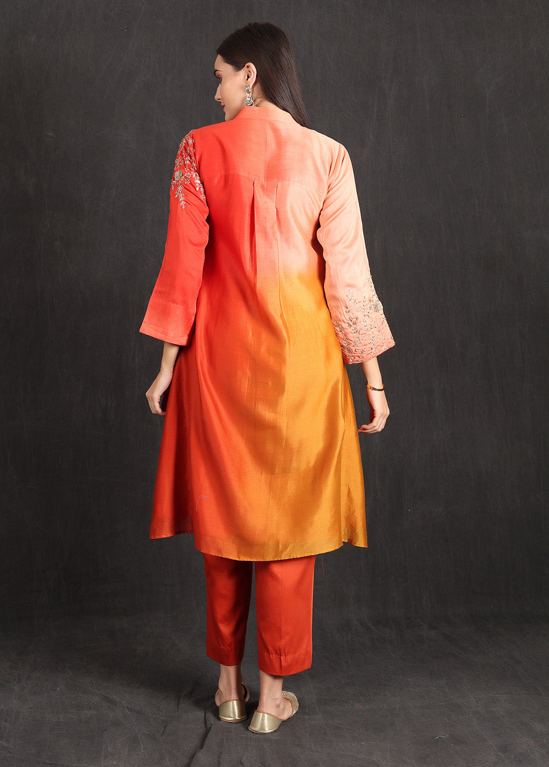 NOOR - Orange Ombre Kurta Set