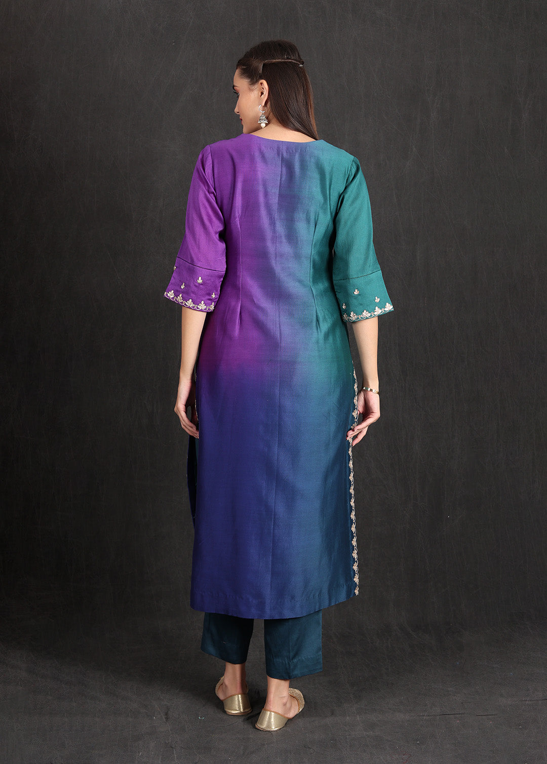 AISHA - Teal Purple Ombre Suit