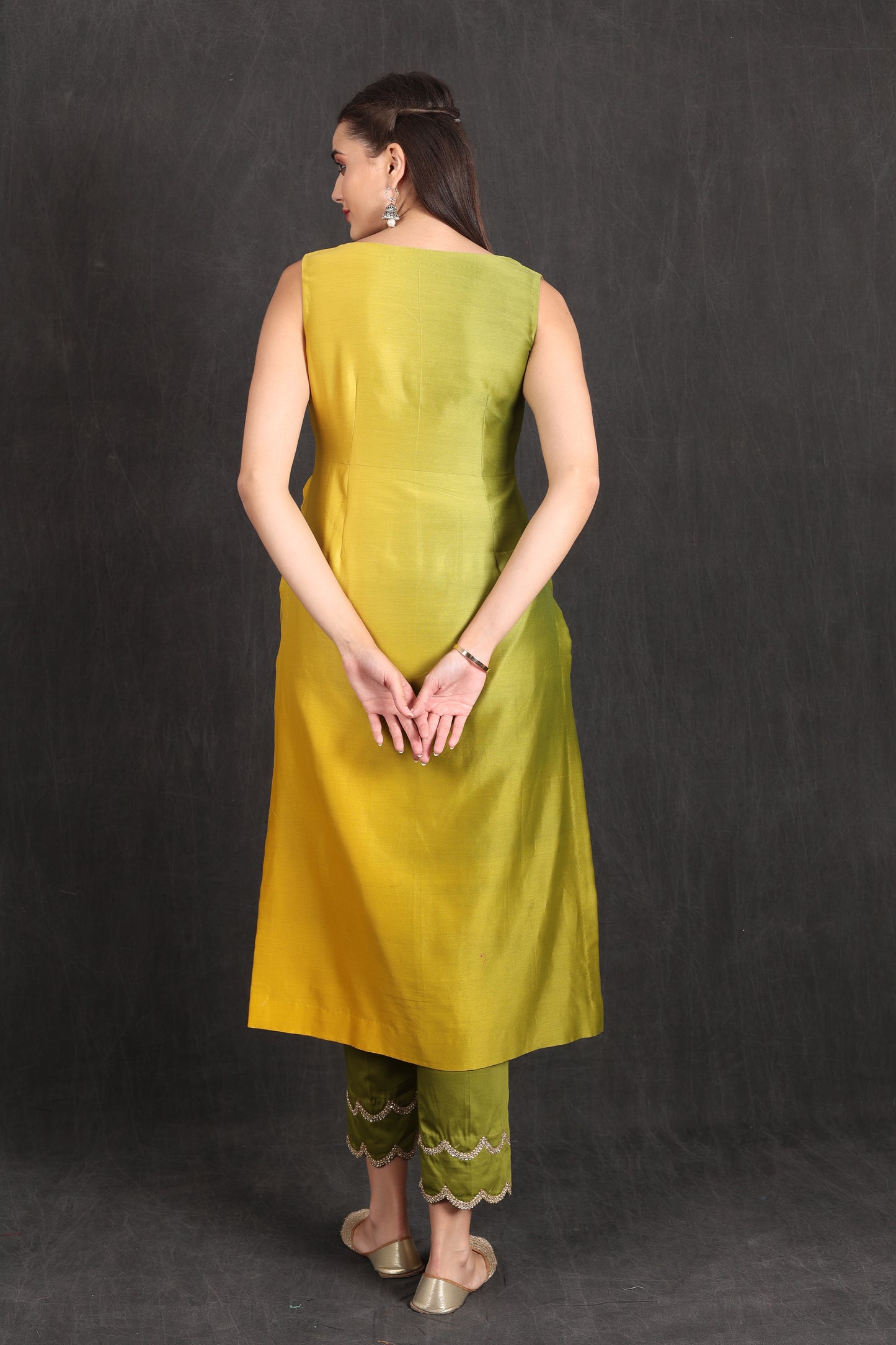 ZAHIRA - Green Yellow Ombre Kurta Set