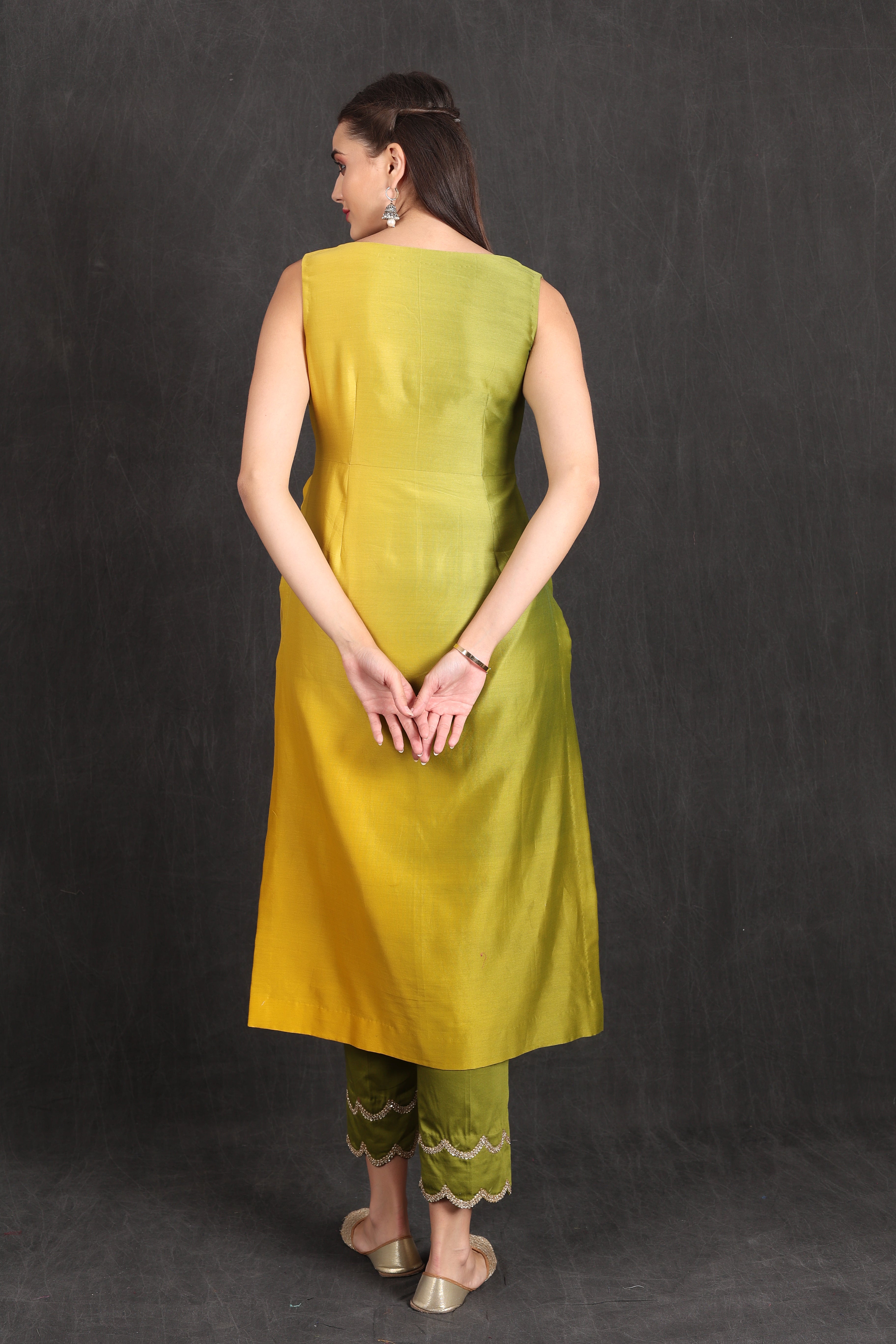 ZAHIRA - Green Yellow Ombre Kurta Set