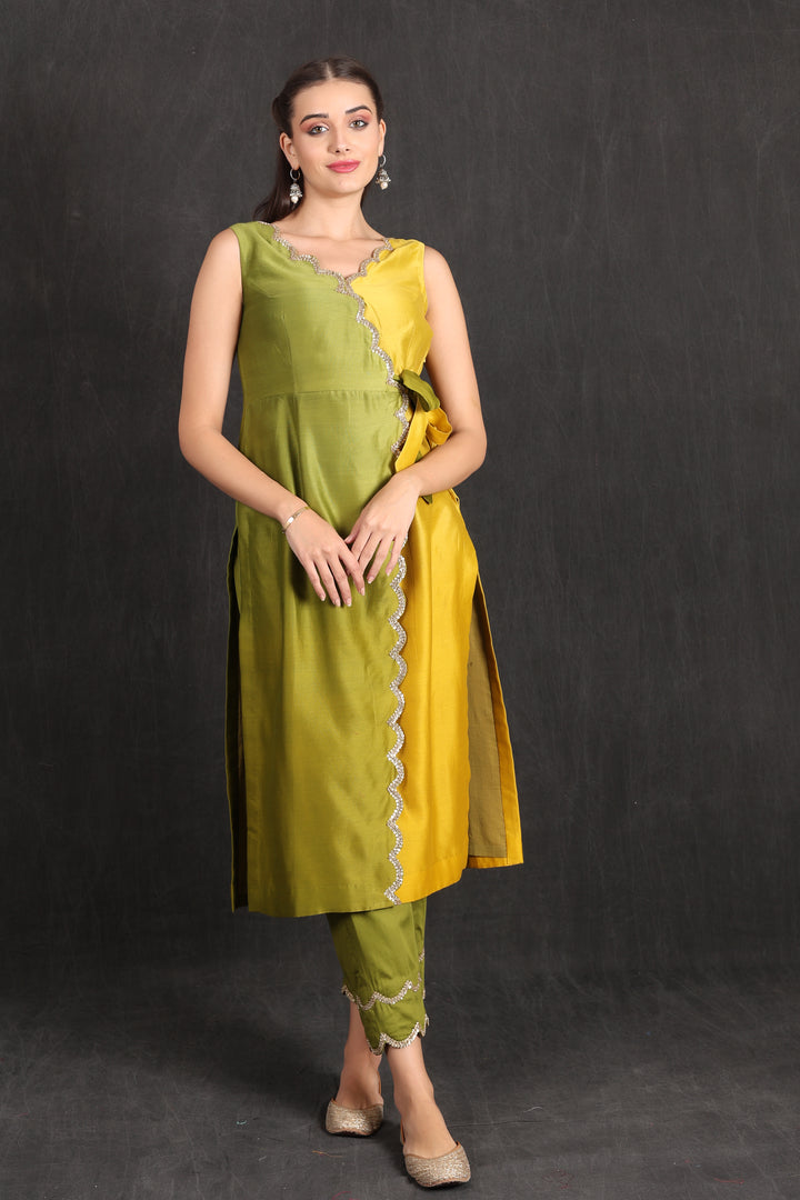 ZAHIRA - Green Yellow Ombre Kurta Set