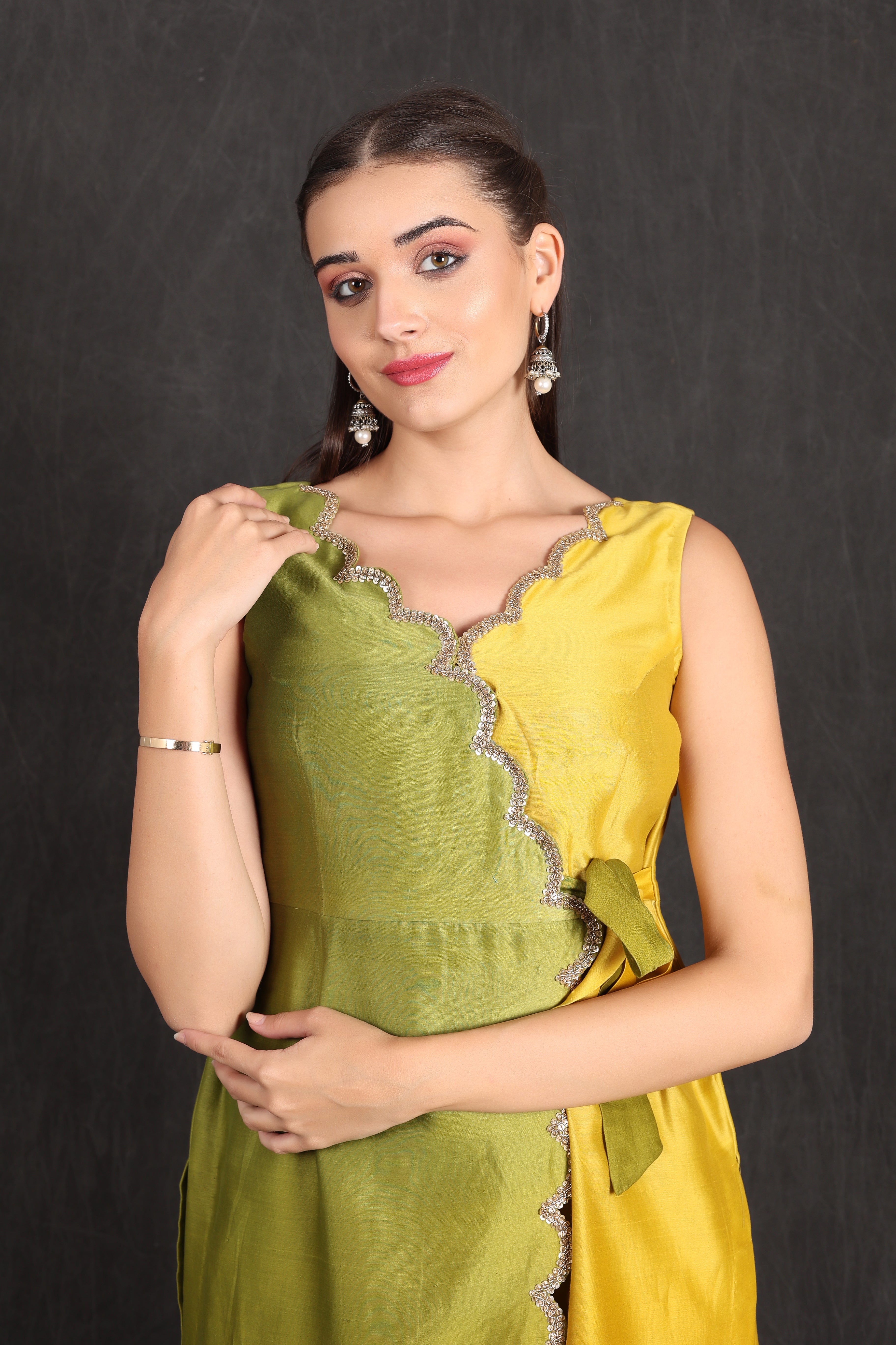 ZAHIRA - Green Yellow Ombre Kurta Set