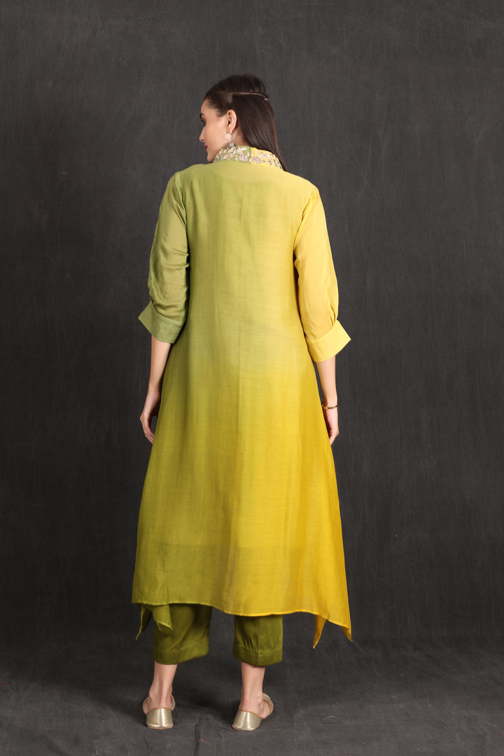 SAIRA - Green Yellow Ombre Kurta Set