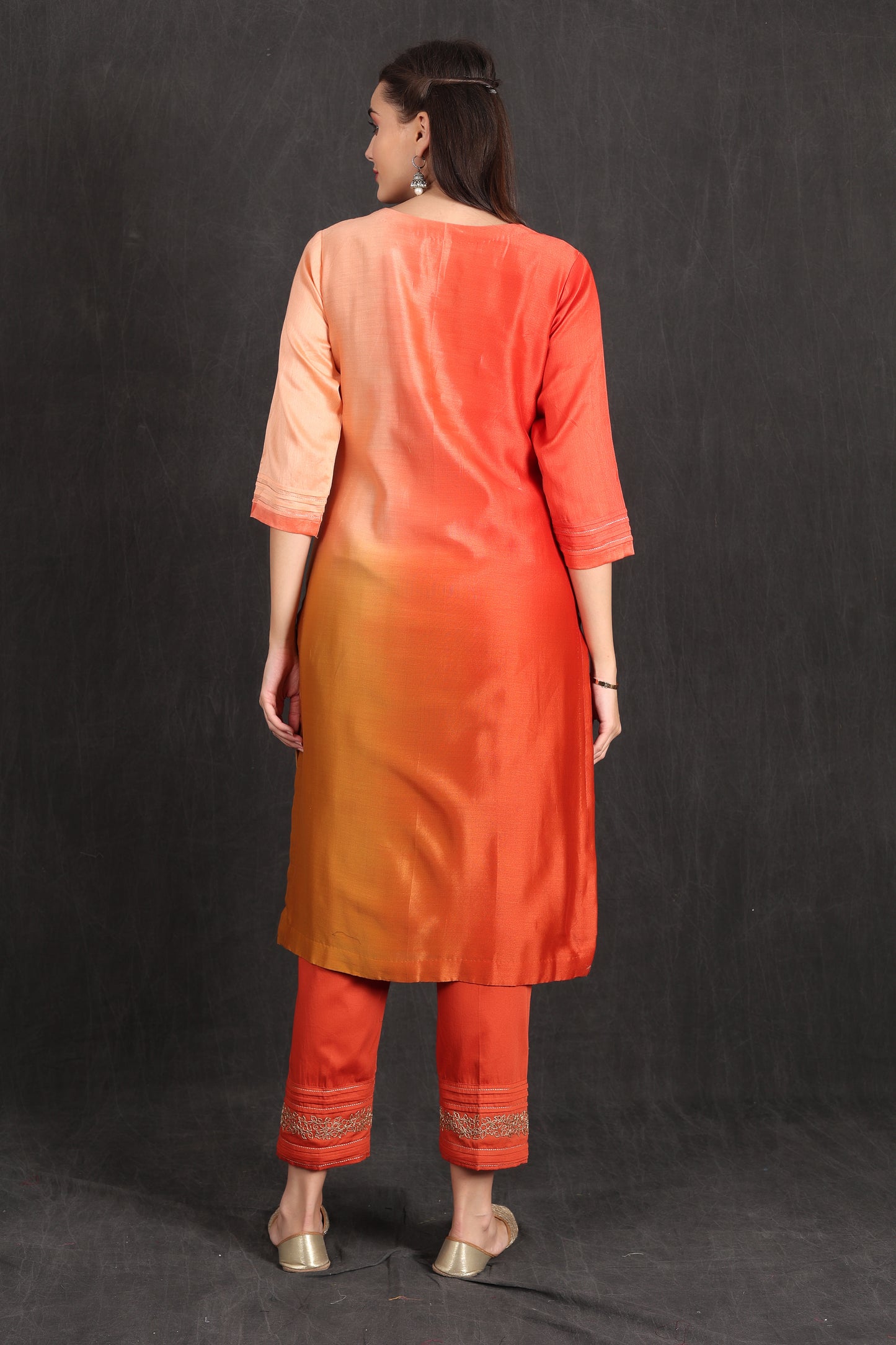 RUHI - Orange Ombre Suit