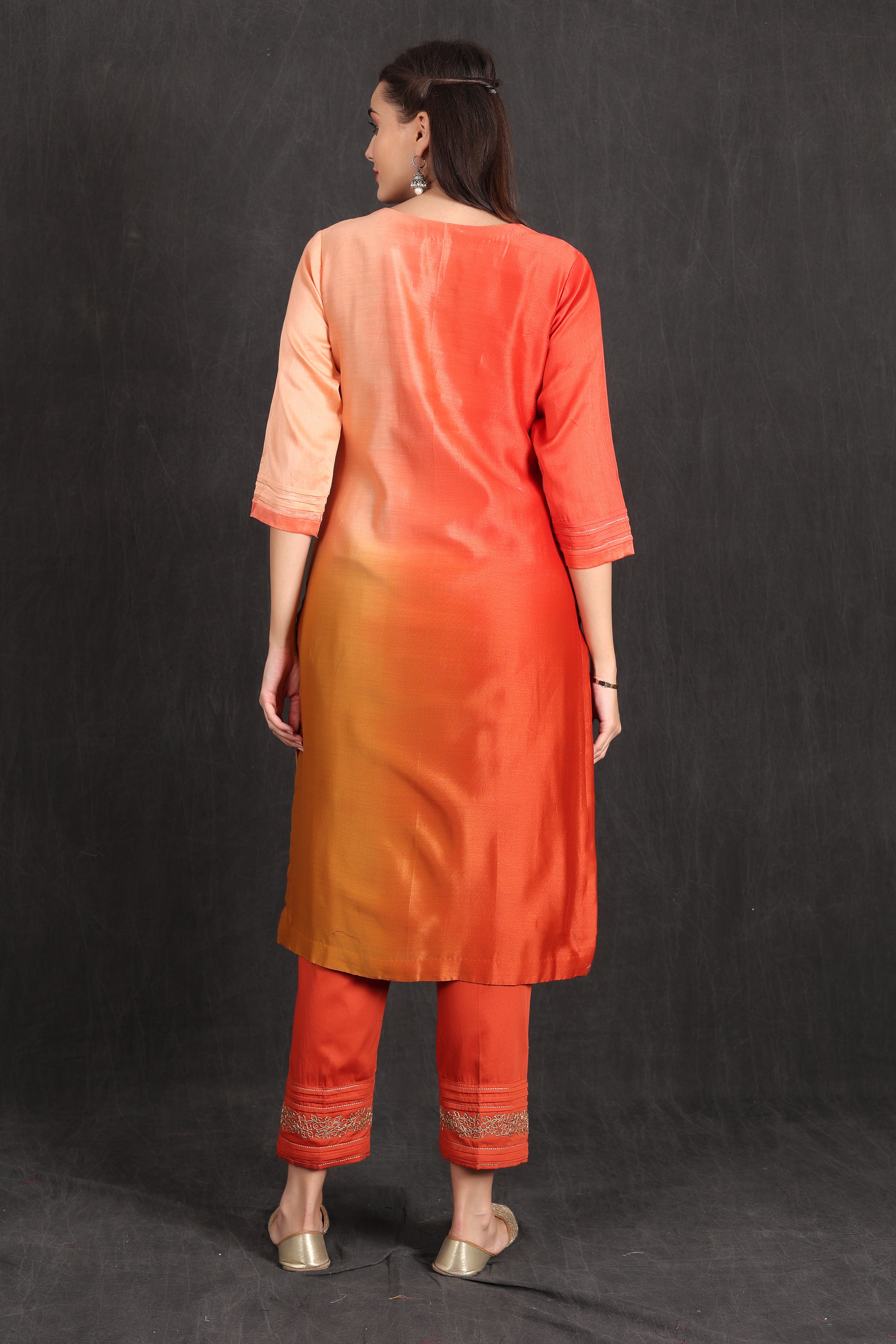 RUHI - Orange Ombre Suit