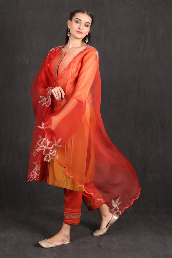 RUHI - Orange Ombre Suit