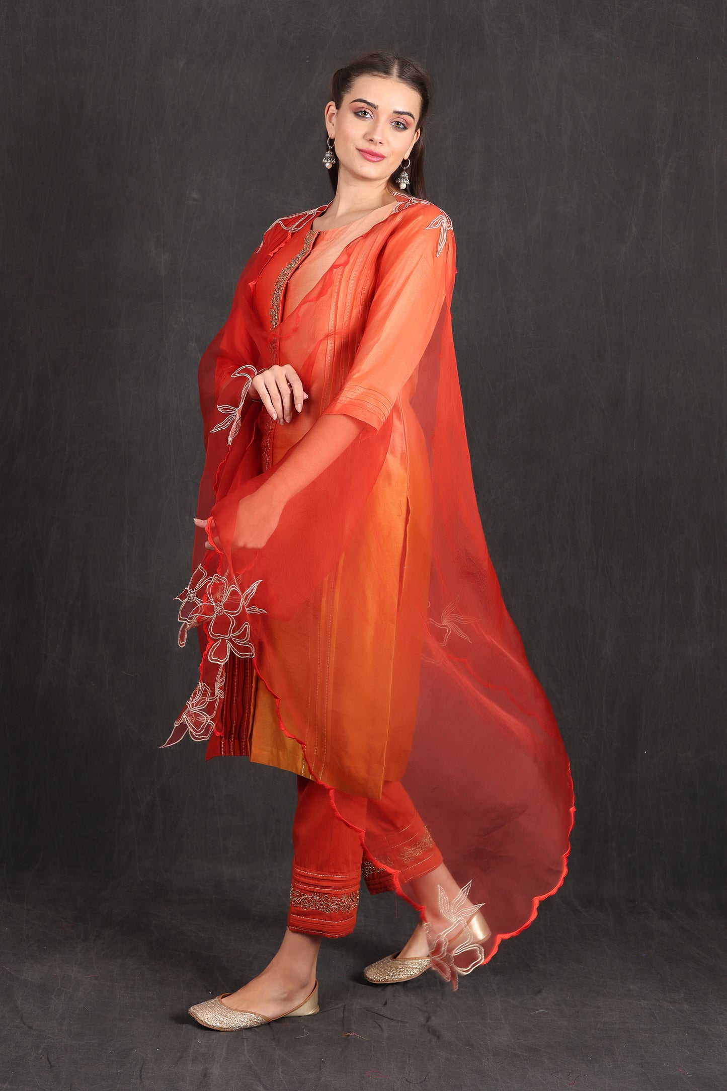 RUHI - Orange Ombre Suit