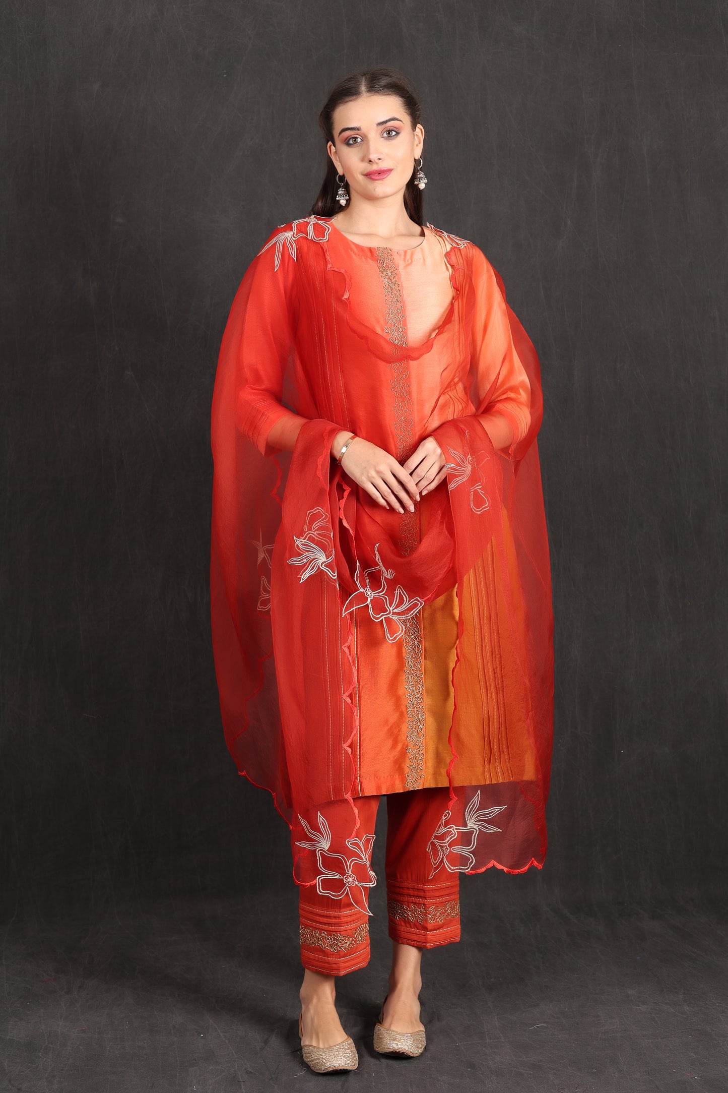 RUHI - Orange Ombre Suit