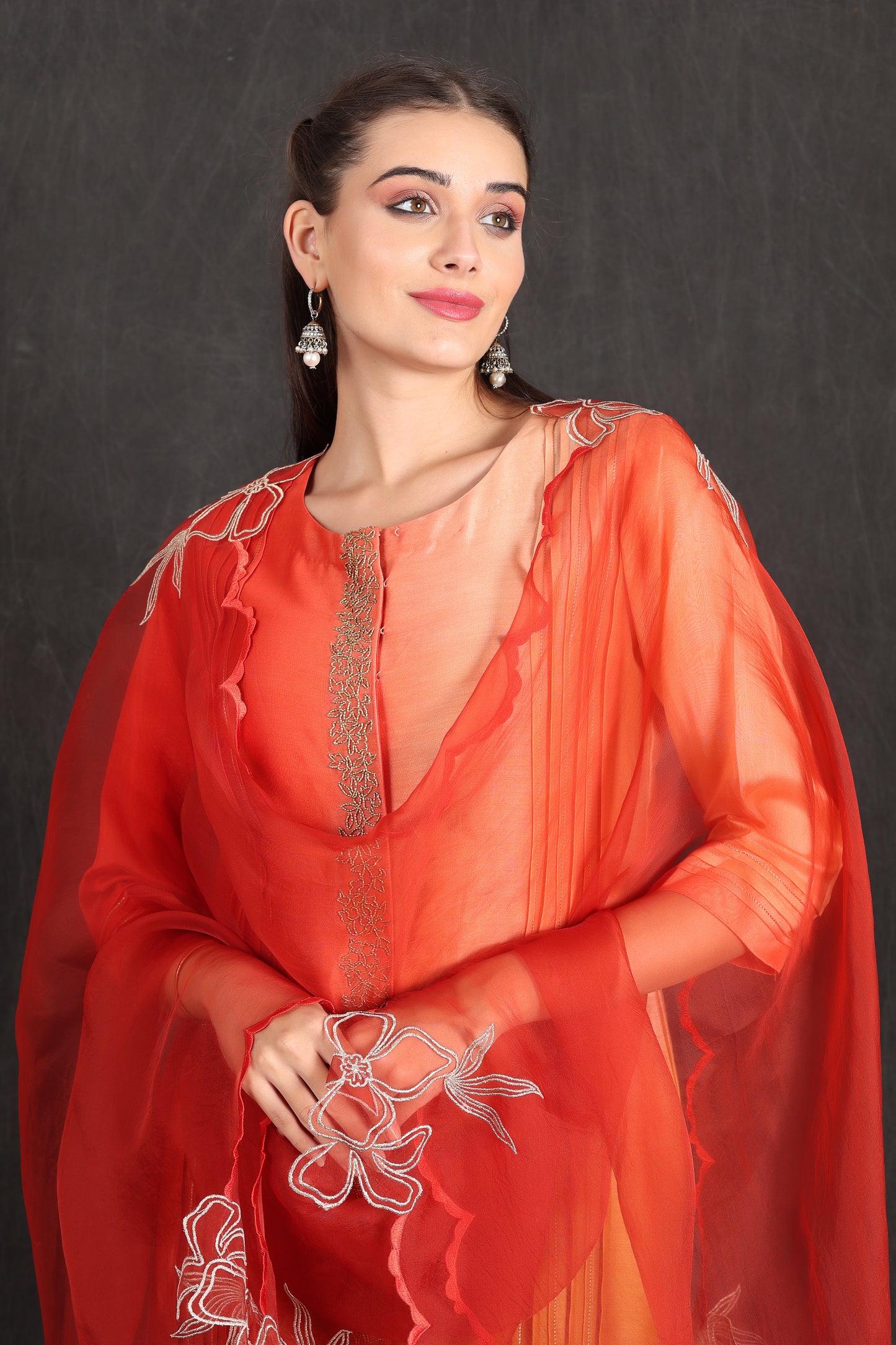 RUHI - Orange Ombre Suit