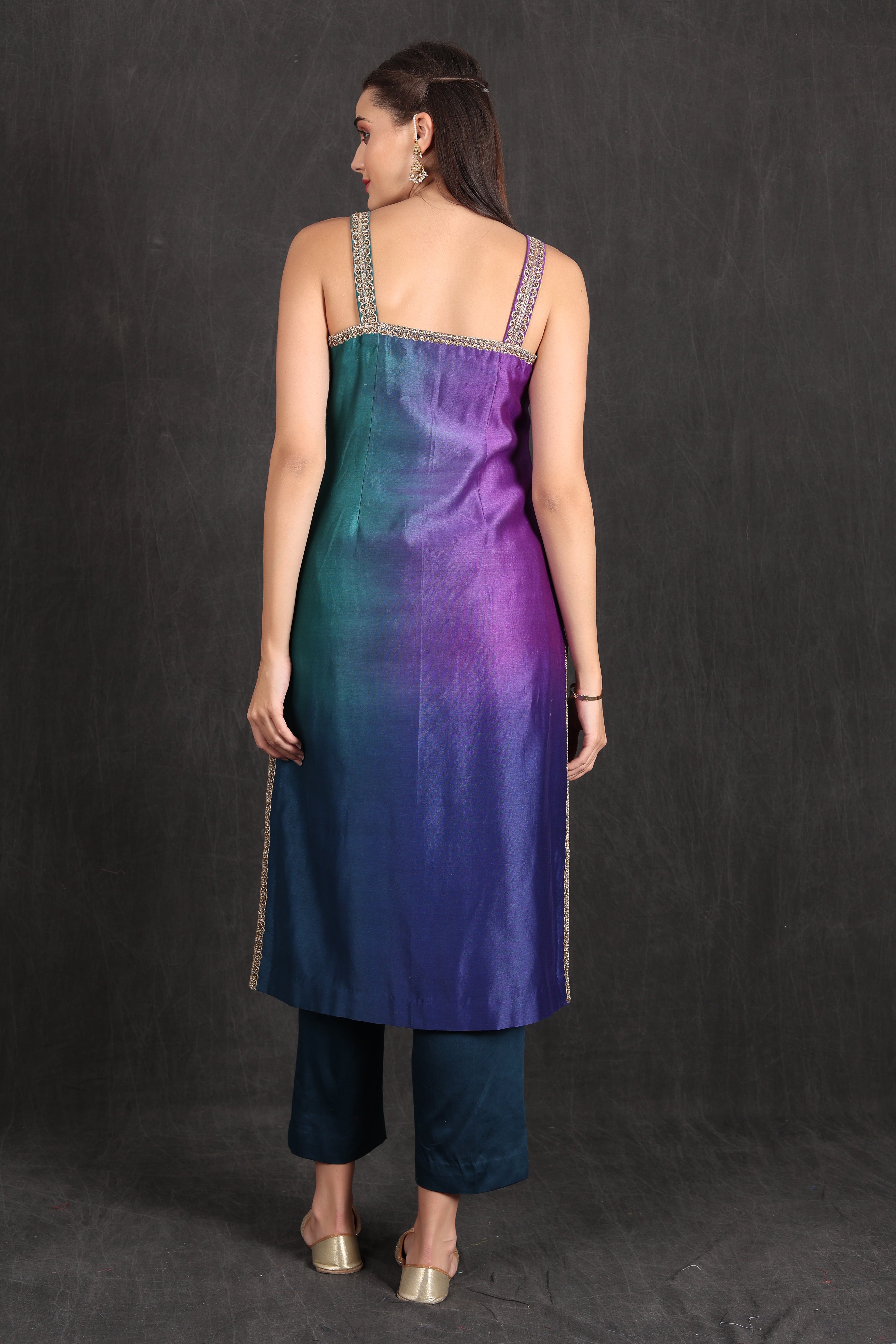INAYA- Teal Purple Ombre Suit