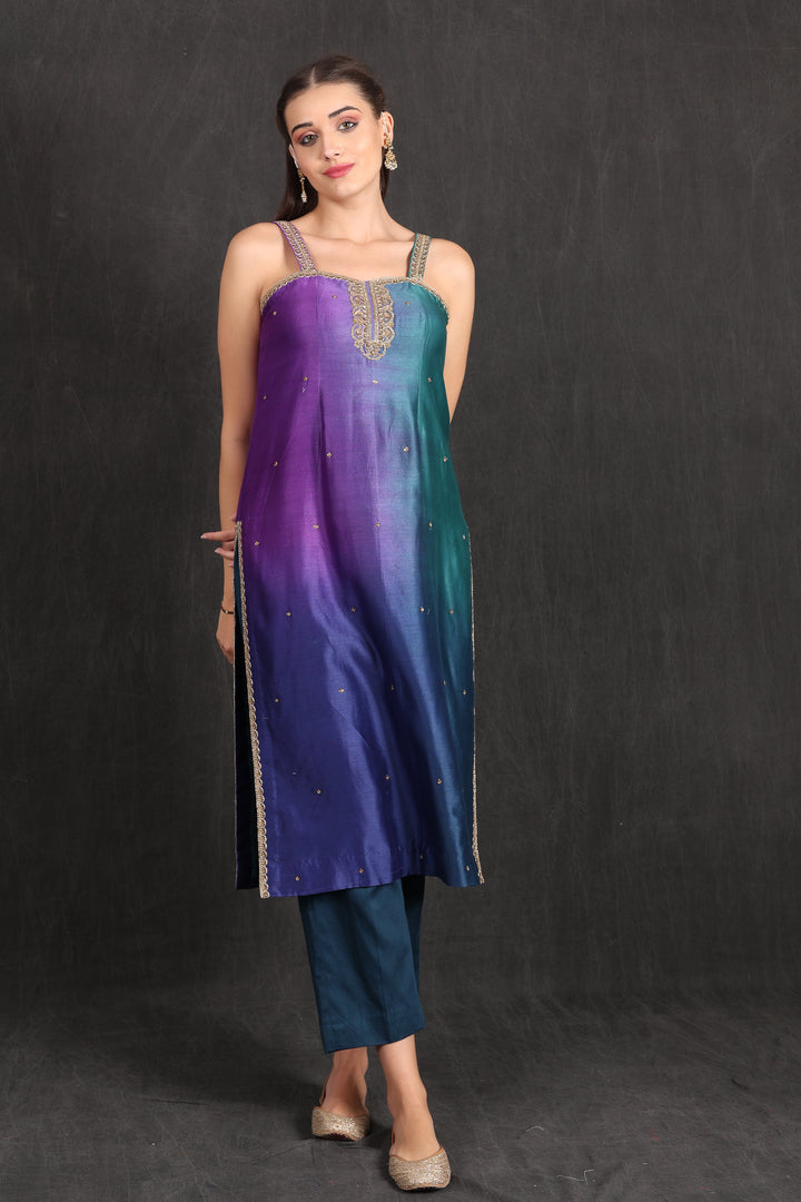 INAYA- Teal Purple Ombre Suit