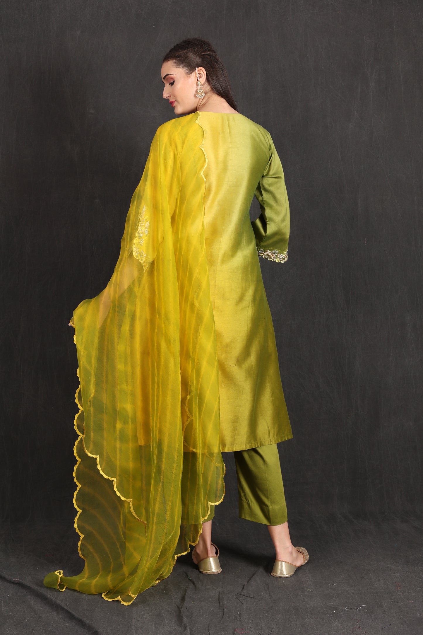 ISRA - Green Yellow Ombre Suit