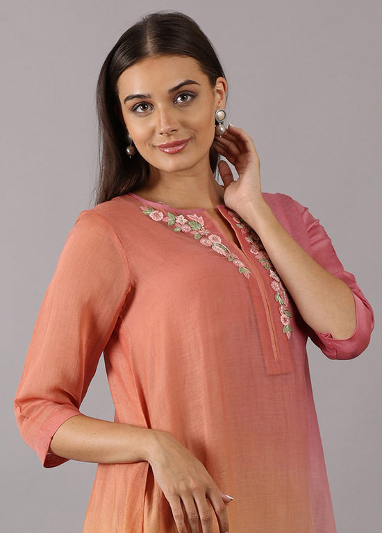 GENDA - Pastel Pink Ombre Kurta Set