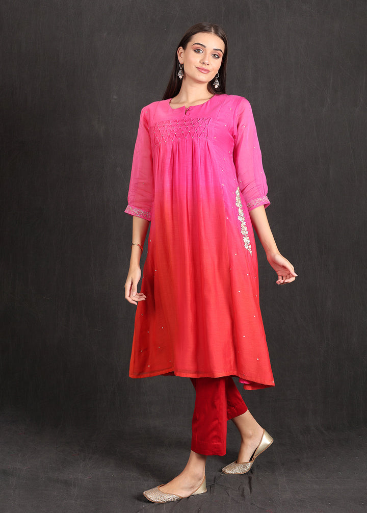 RANIA - Pink Ombre Kurta Set