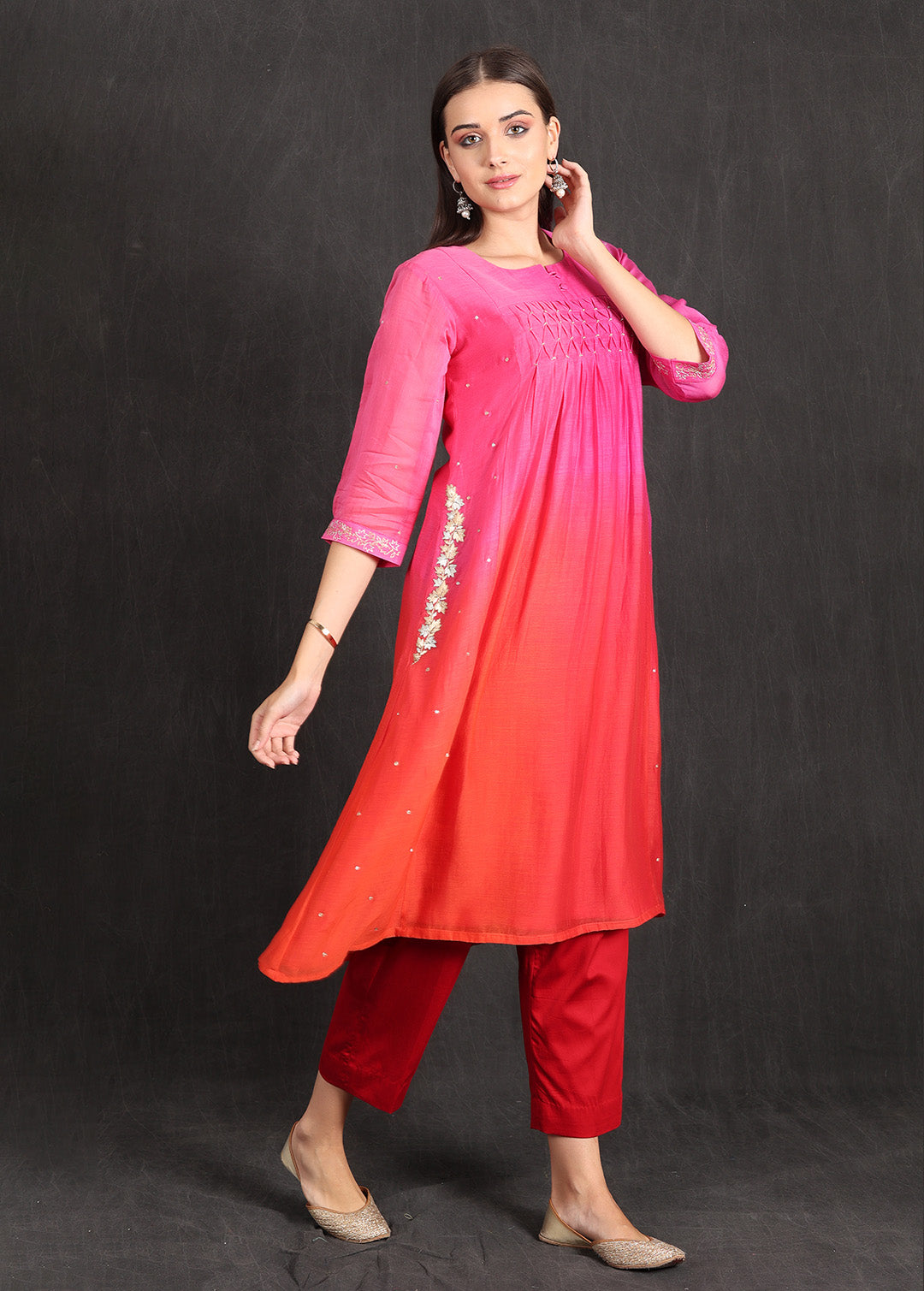 RANIA - Pink Ombre Kurta Set