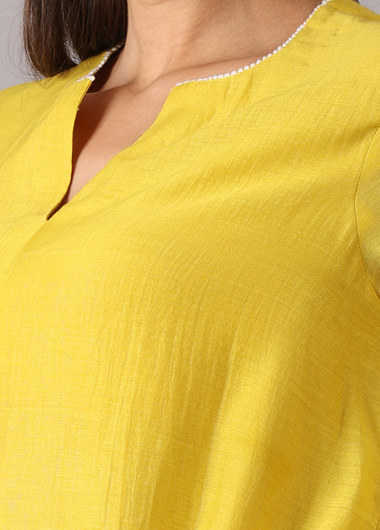 SOORAJMUKHI - Yellow A-line Kurta Set with Pockets